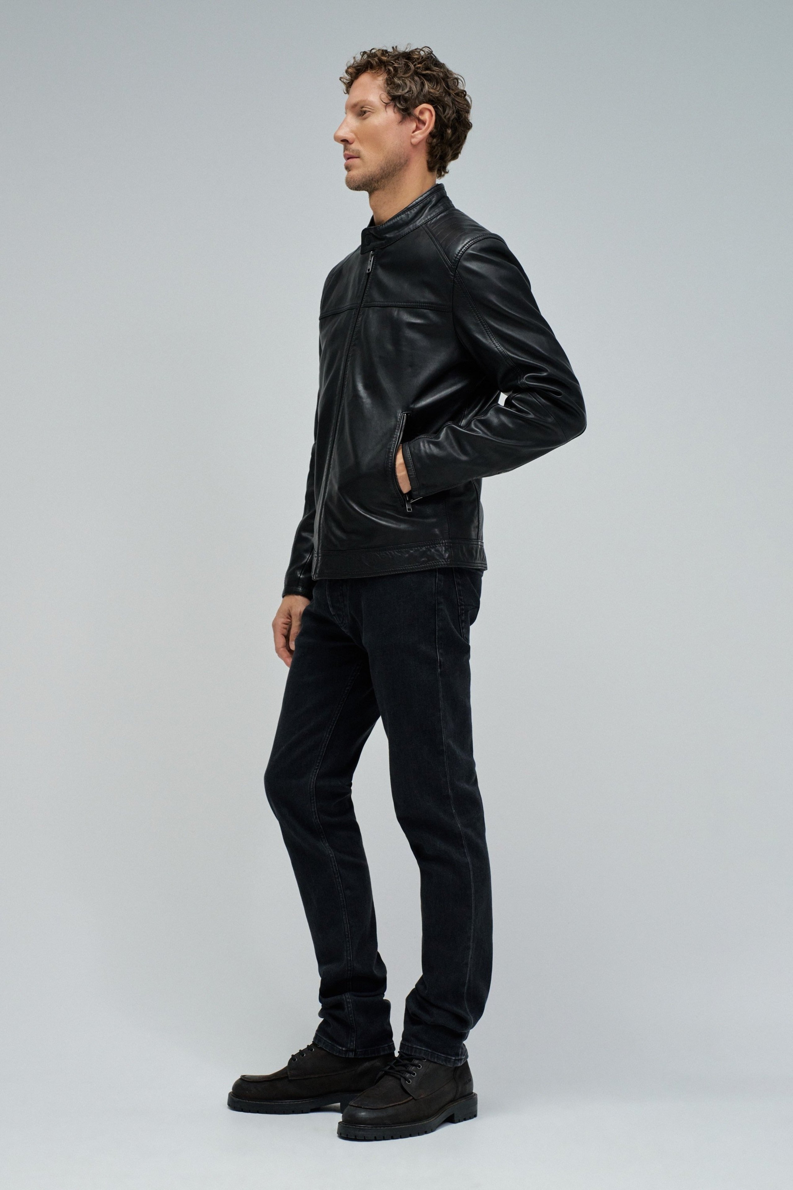 Faux Leather Bikerjacke in Black Jacken Salsa Jeans