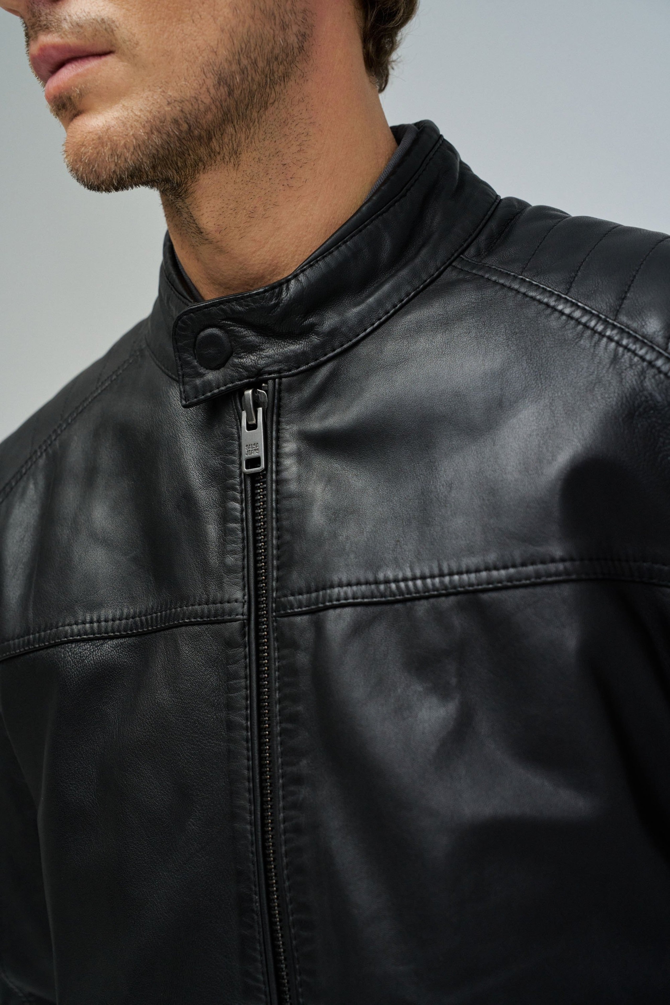 Faux Leather Bikerjacke in Black Jacken Salsa Jeans