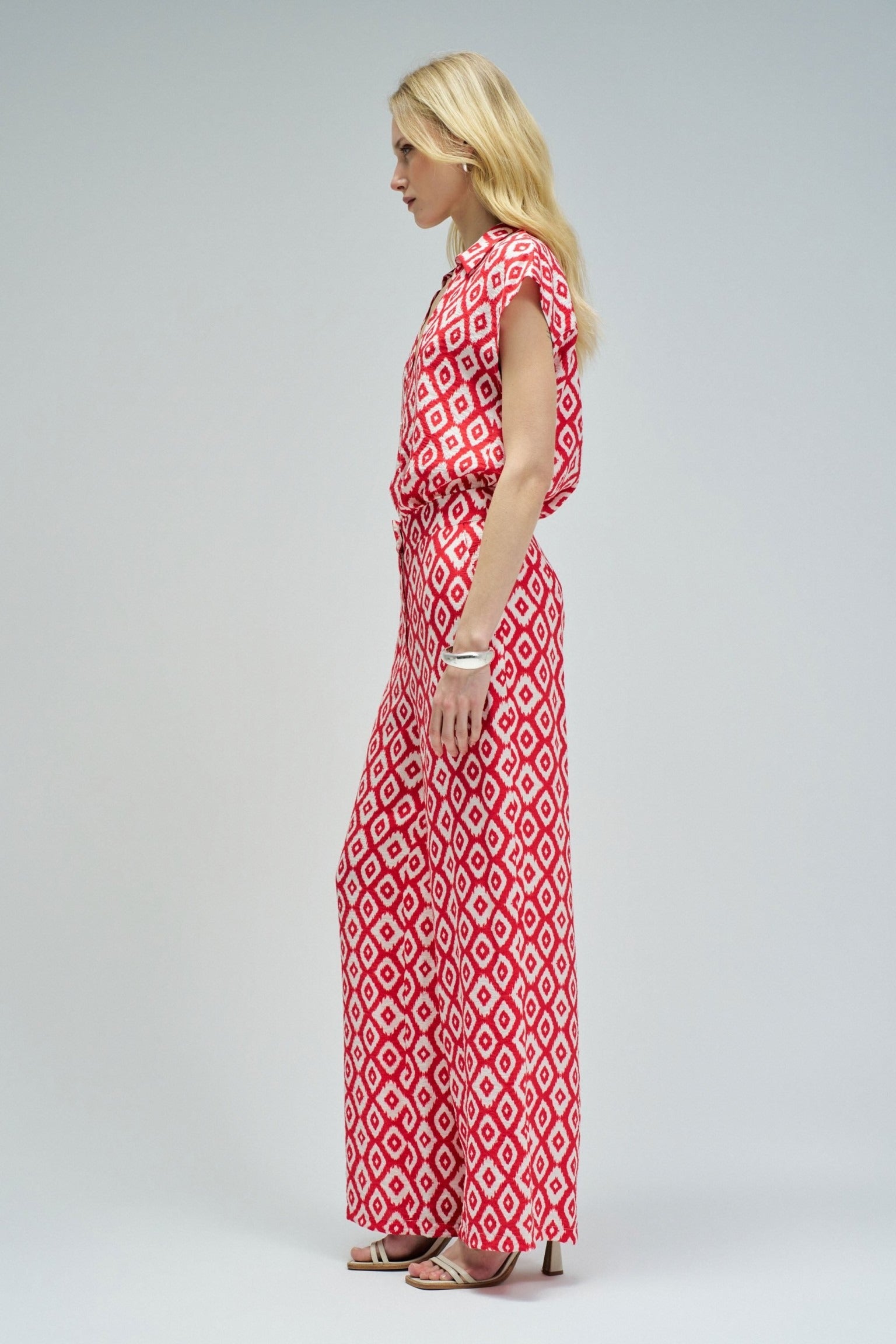 Print Hight Rise Pants in Light Pearl V1 Hosen Salsa Jeans