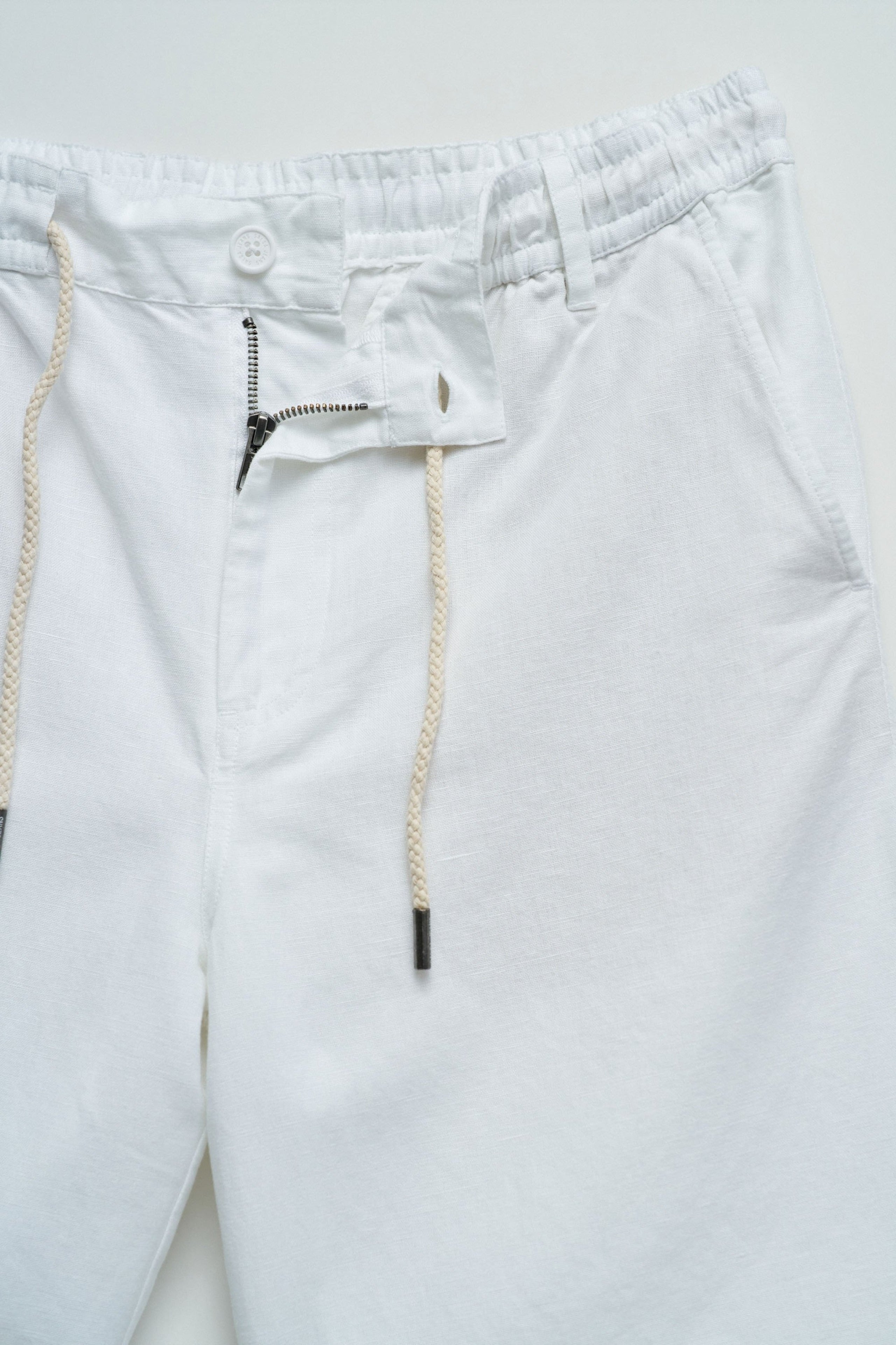 Cotton Linen Shorts in White Shorts Salsa Jeans
