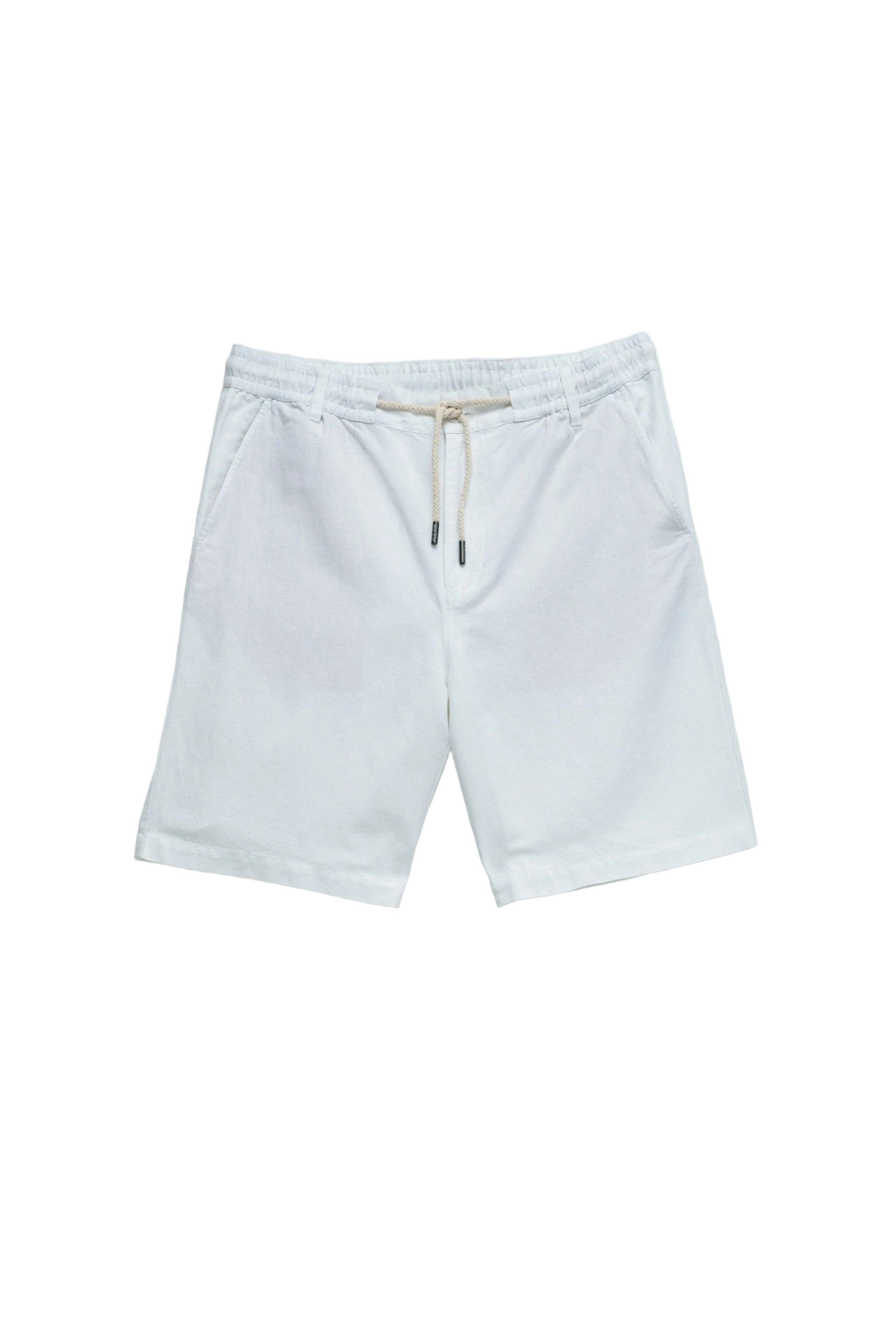 Cotton Linen Shorts in White Shorts Salsa Jeans