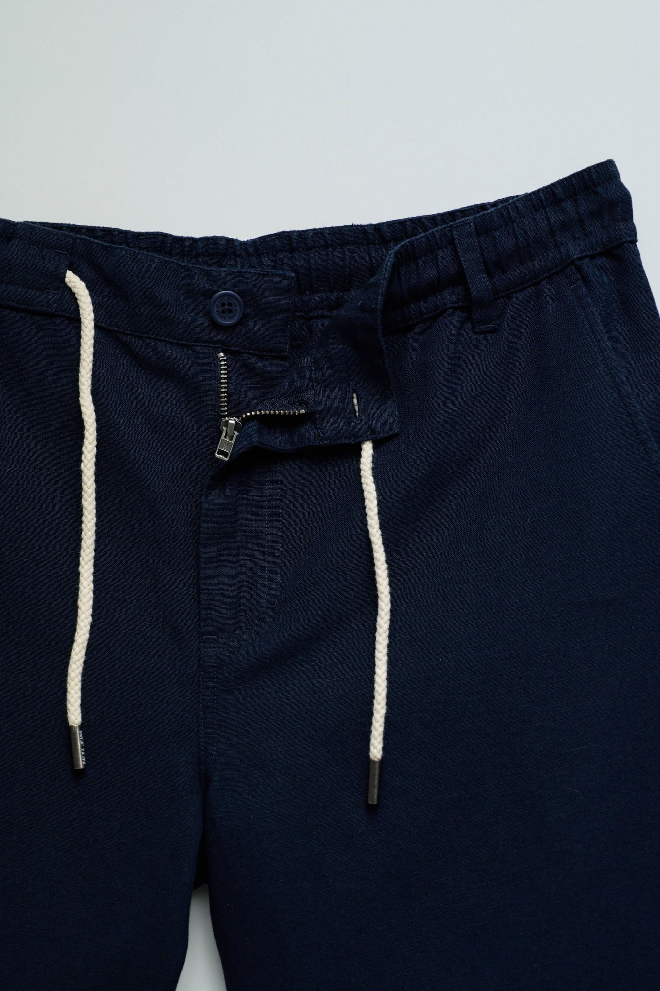 Cotton Linen Shorts in Dark Blue Shorts Salsa Jeans