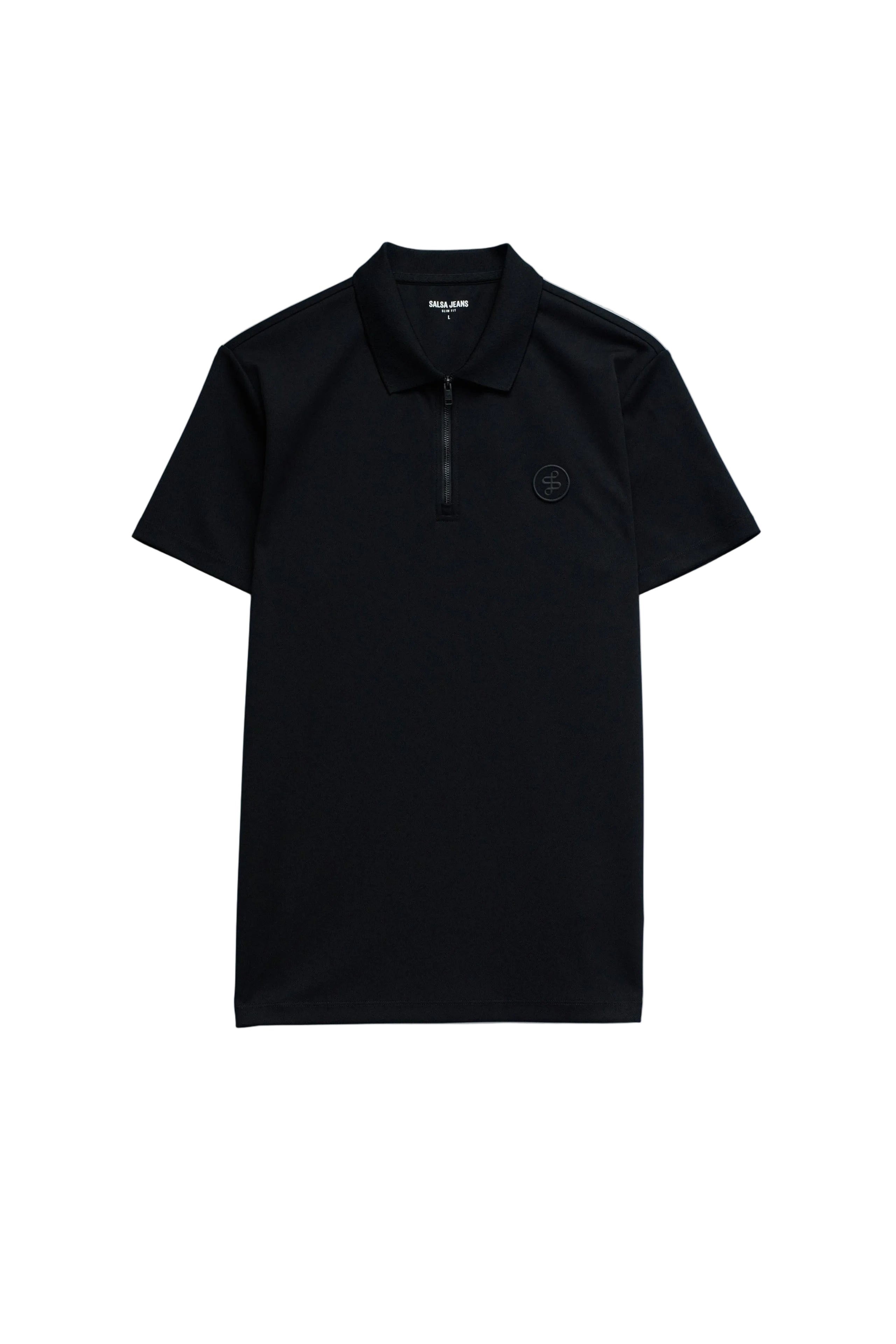 Polo Pique Structure And Zip in Black T-Shirts Salsa Jeans
