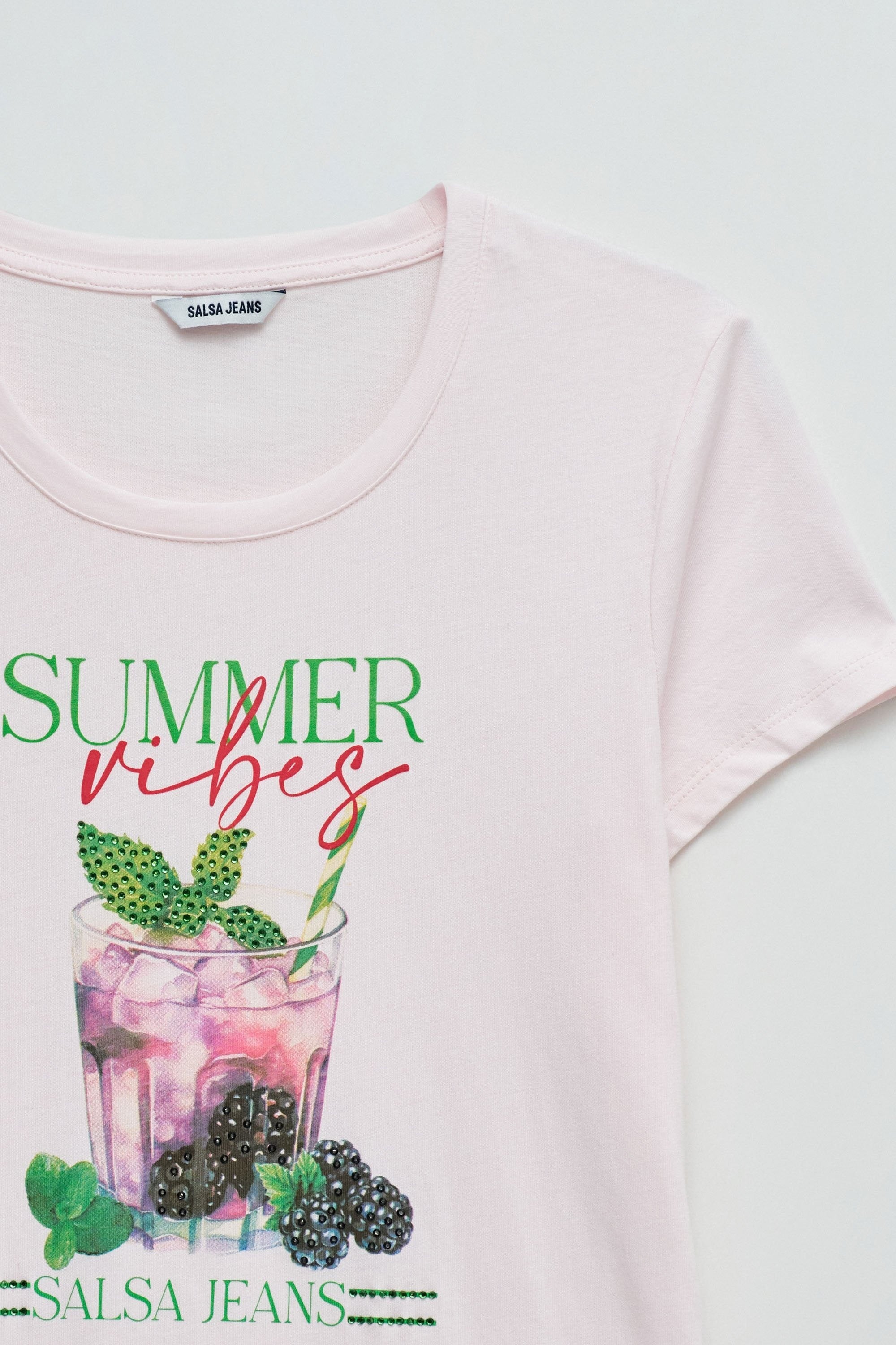 T-Shirt Loose Graphic in Light Pink V1 T-Shirts Salsa Jeans