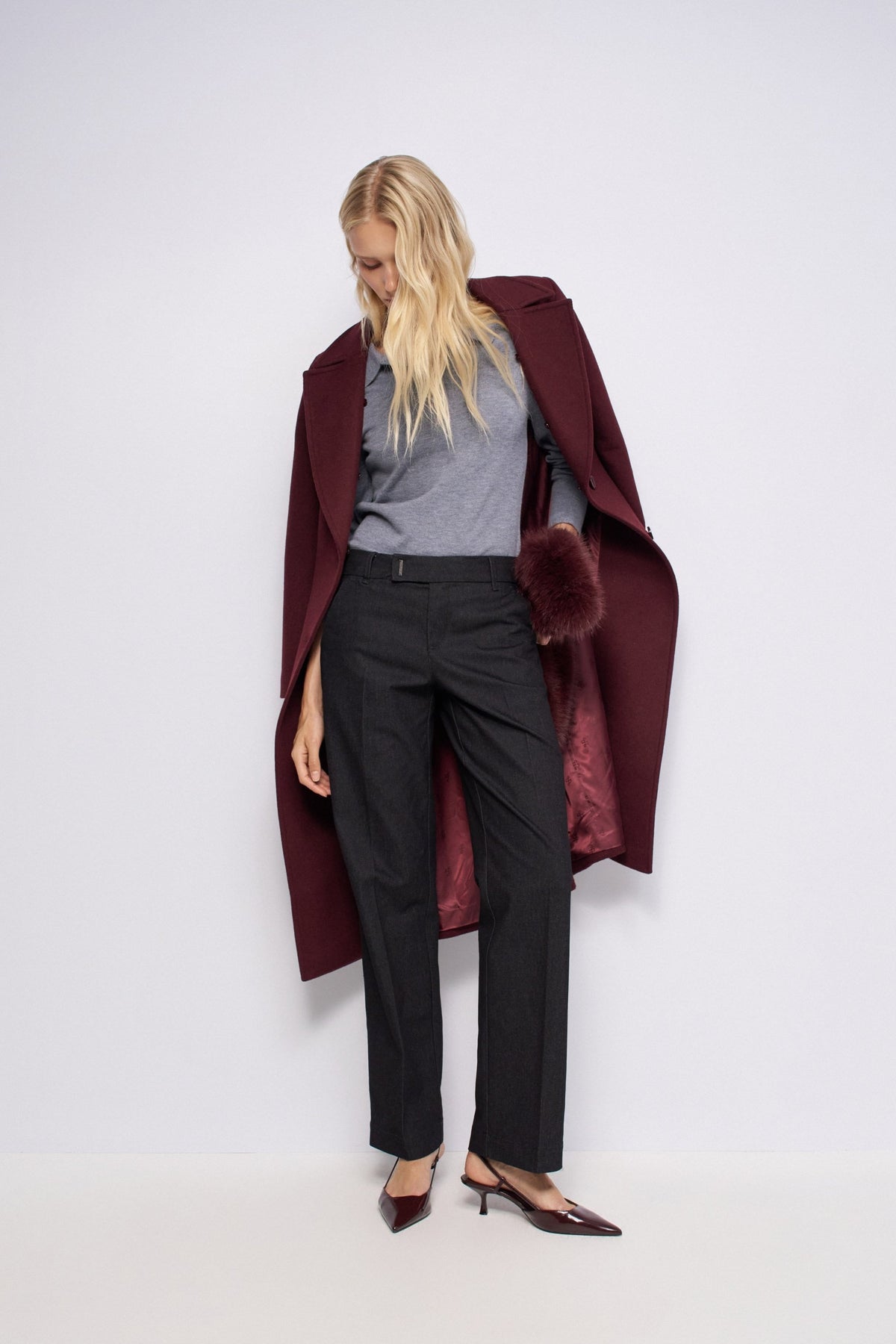 Flared Chino mit Taillendetail in Black Hosen Salsa Jeans
