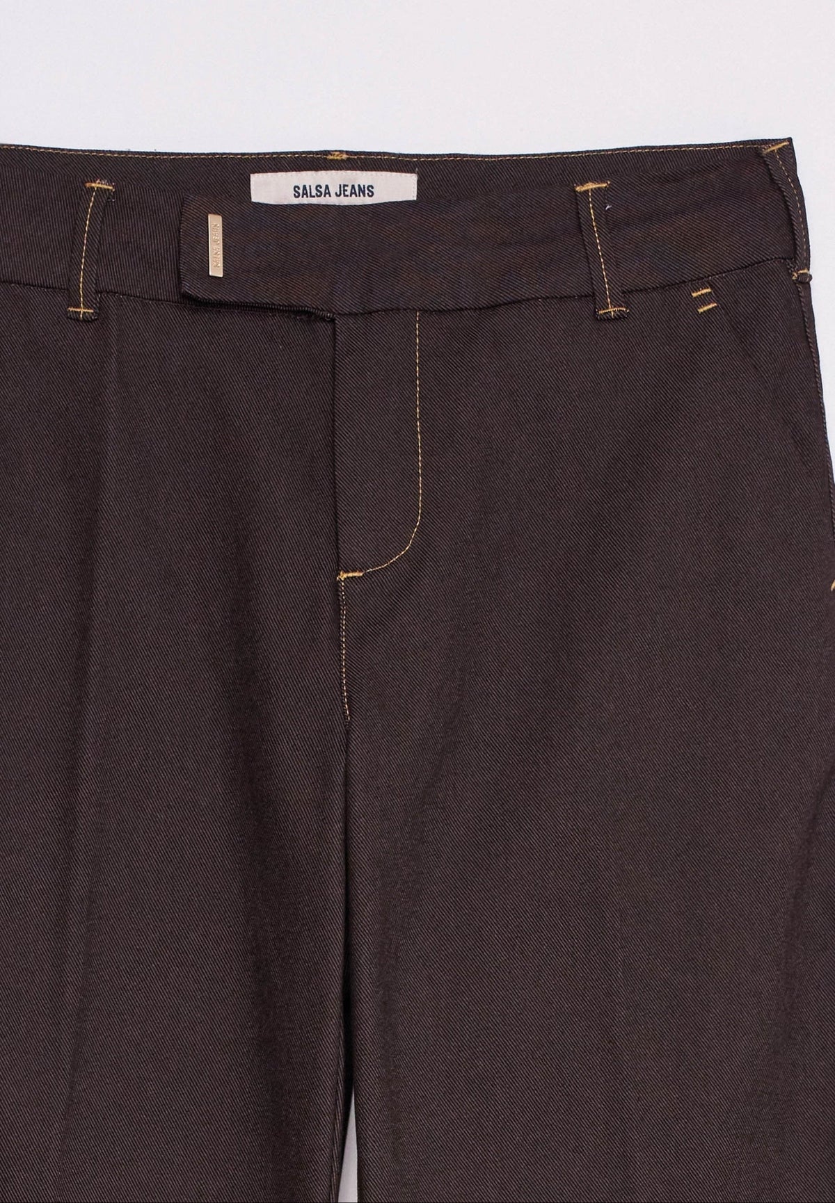 Flared Chino mit Taillendetail in Dark Brown Hosen Salsa Jeans