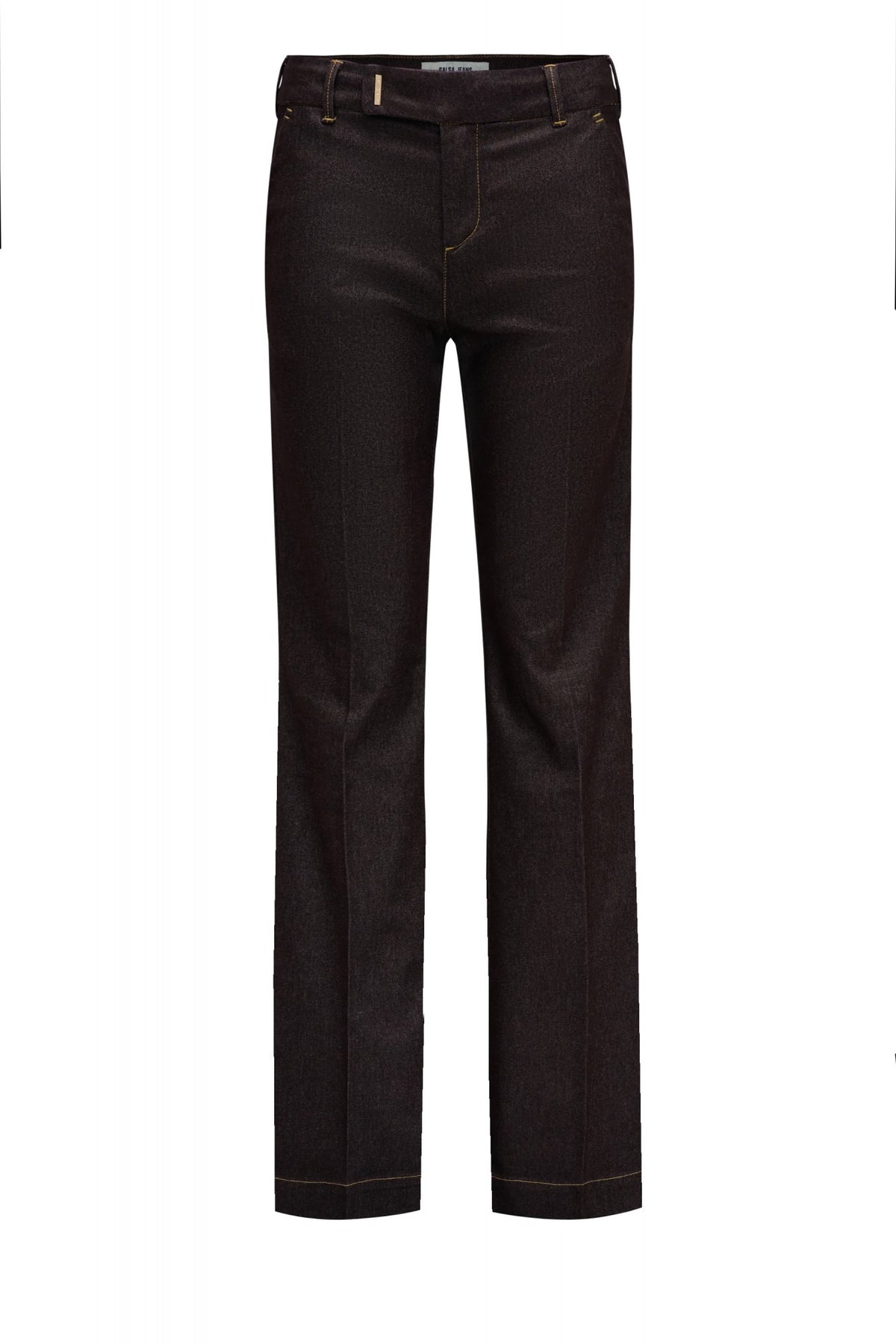 Flared Chino mit Taillendetail in Dark Brown Hosen Salsa Jeans
