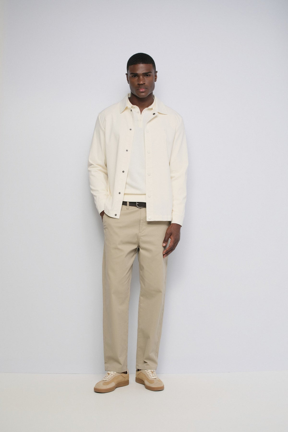 Relaxed Fit Chinohose in Medium Beige