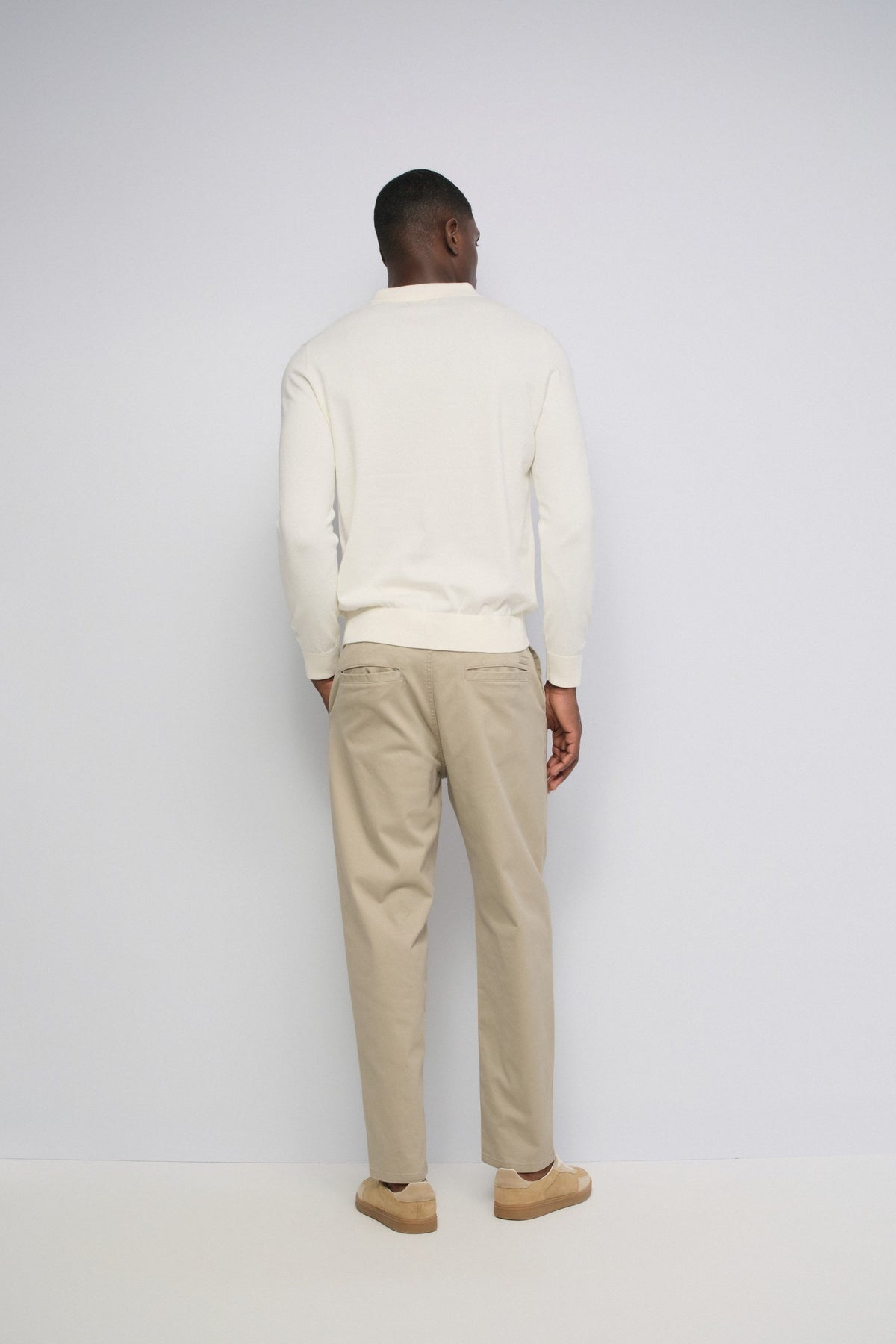 Relaxed Fit Chinohose in Medium Beige