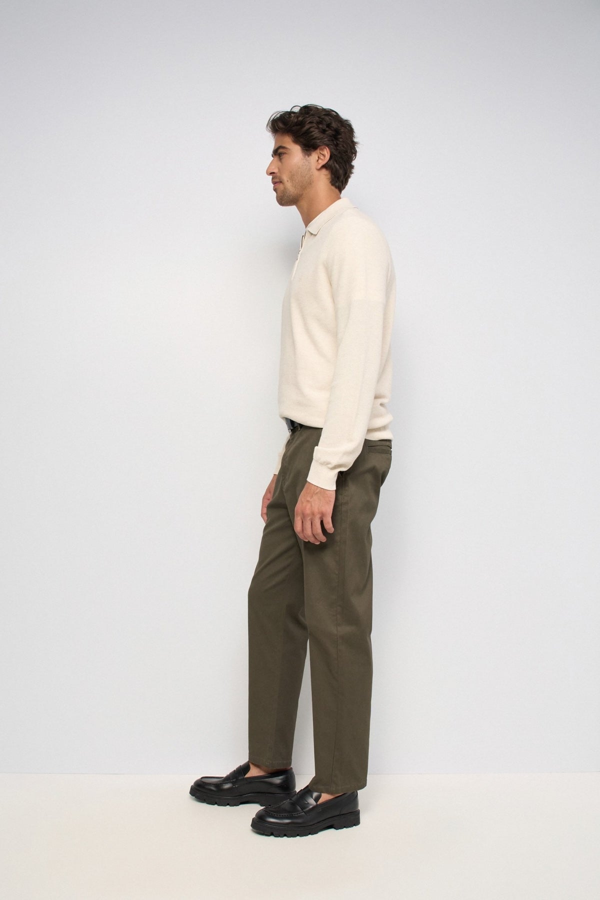 Relaxed Fit Chinohose in Dark Green Hosen Salsa Jeans