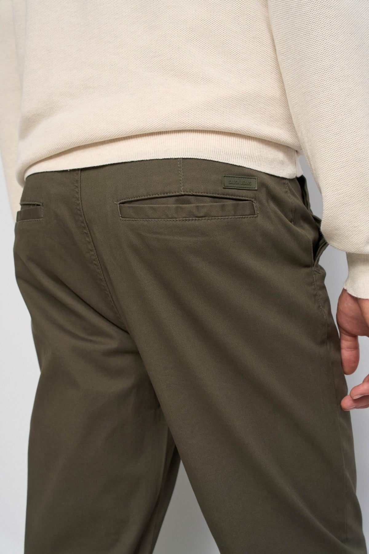 Relaxed Fit Chinohose in Dark Green Hosen Salsa Jeans
