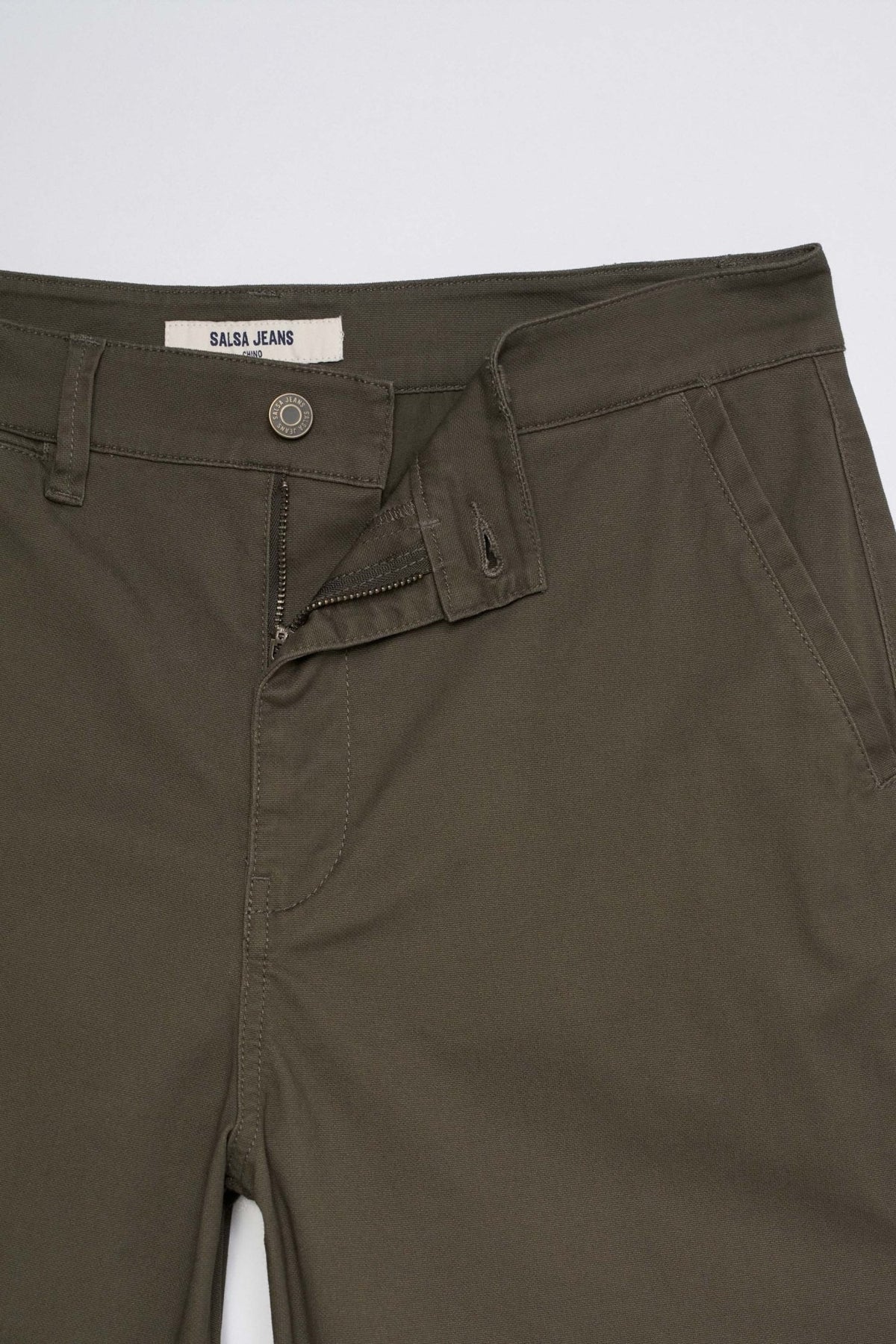 Relaxed Fit Chinohose in Dark Green Hosen Salsa Jeans