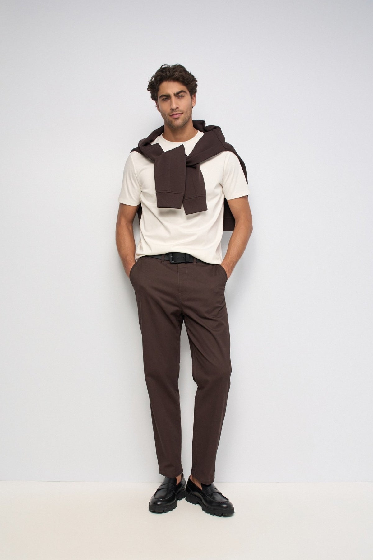 Relaxed Fit Chinohose in Dark Brown Hosen Salsa Jeans
