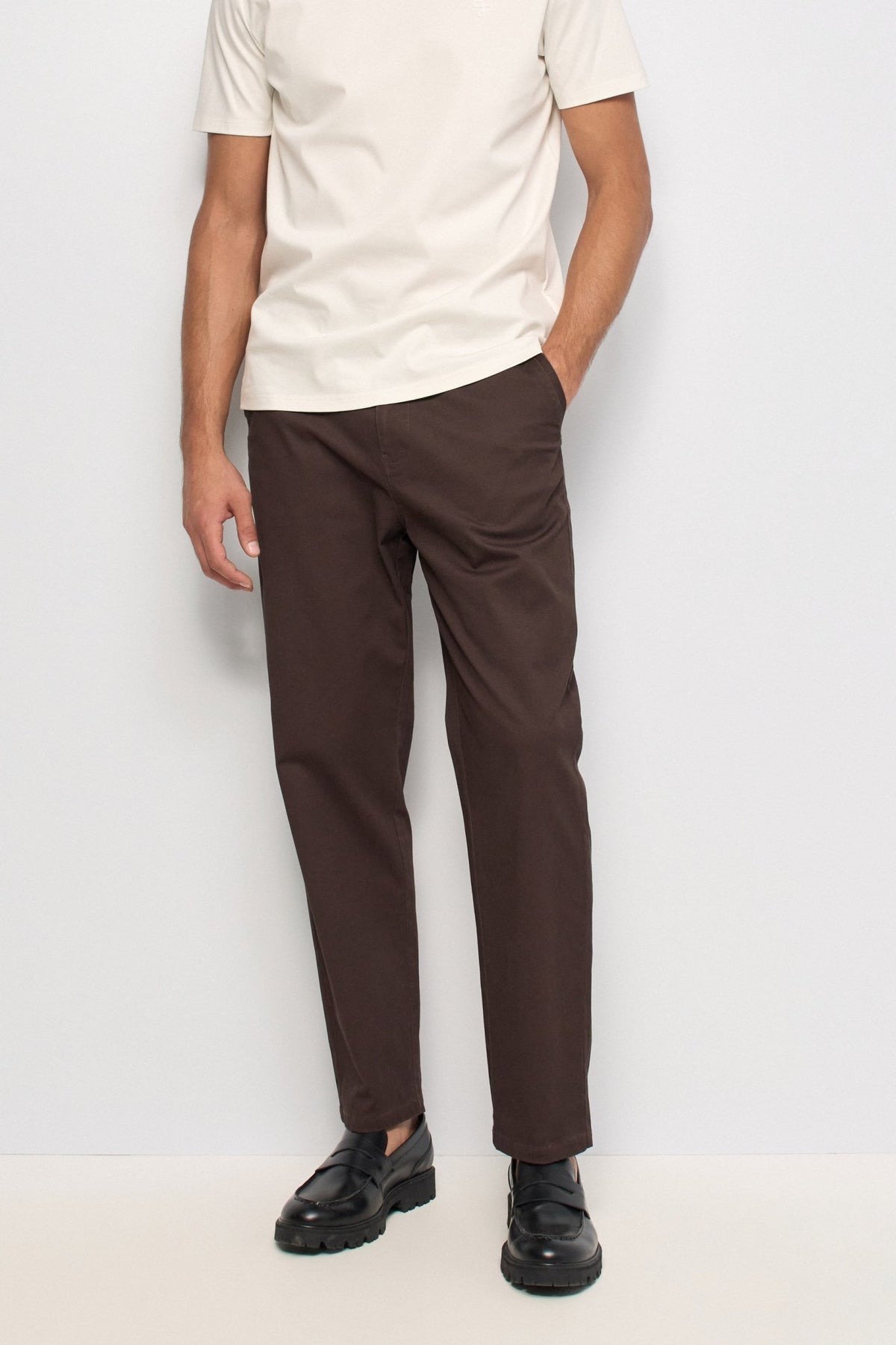 Relaxed Fit Chinohose in Dark Brown Hosen Salsa Jeans
