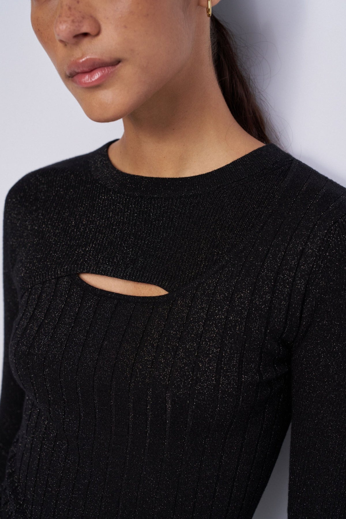 Lurex Strick Longsleeve in Black T-Shirts Salsa Jeans