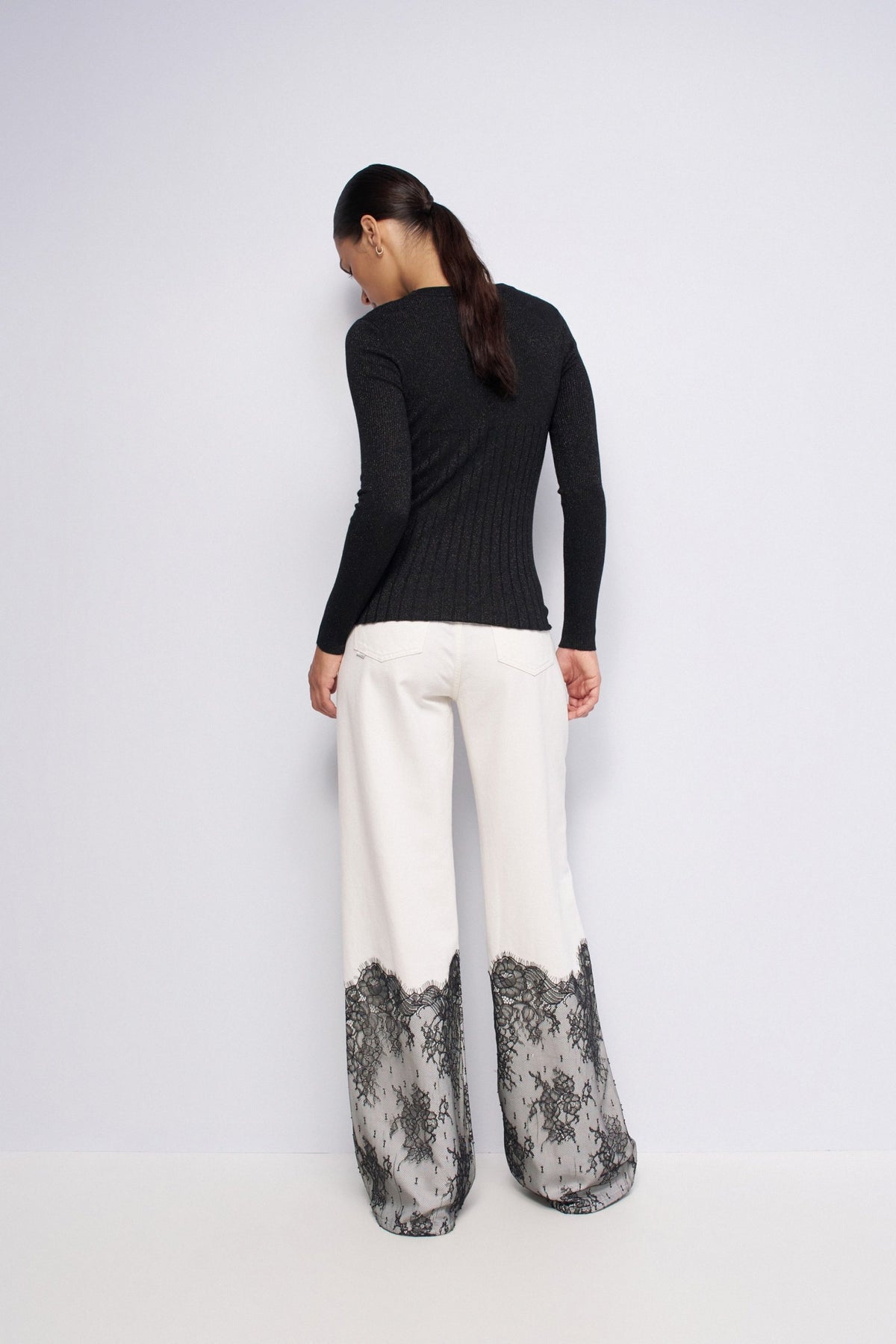Lurex Strick Longsleeve in Black T-Shirts Salsa Jeans