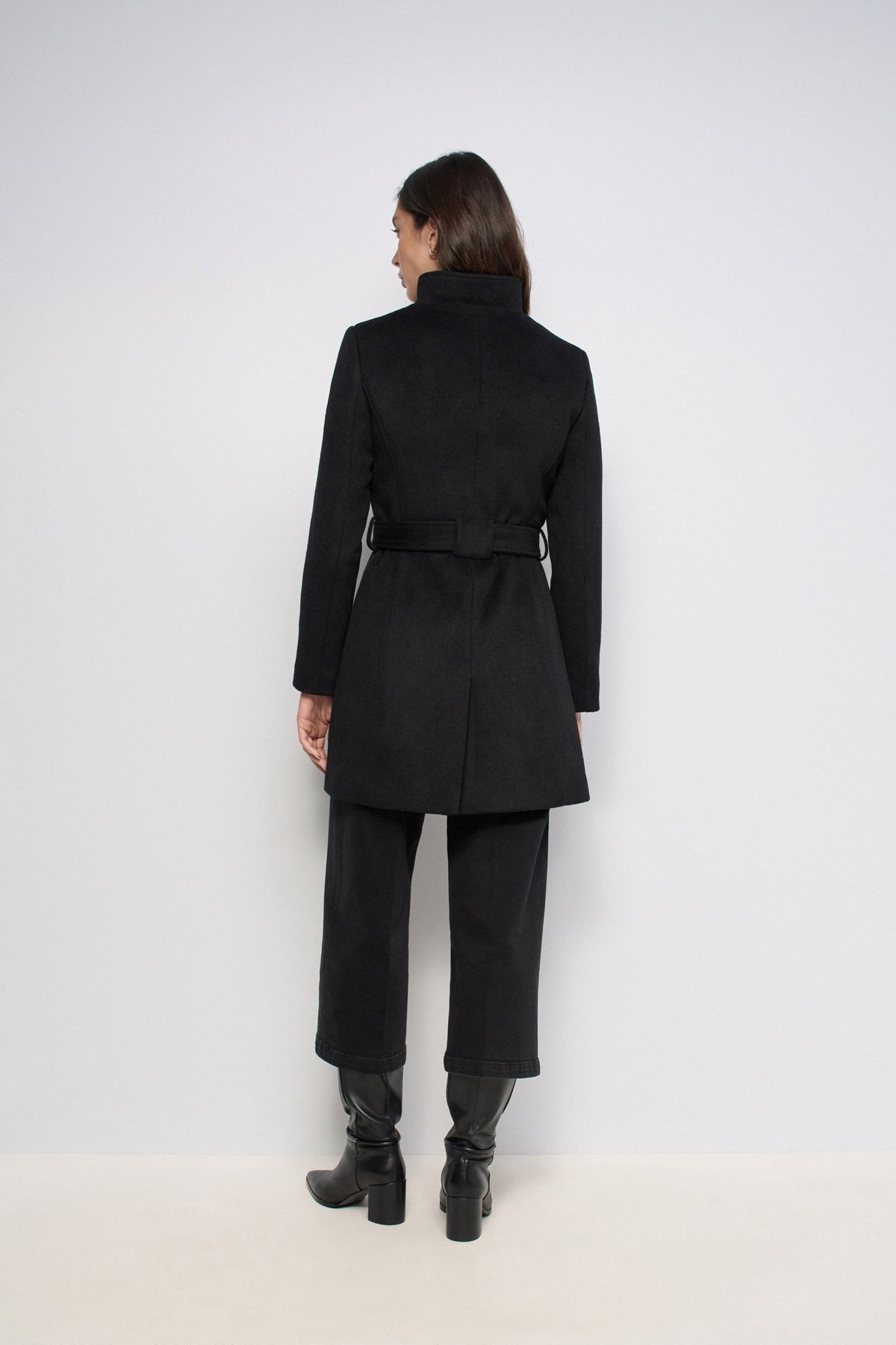 Wollmantel mit Knopfdetail in Black Jacken Salsa Jeans