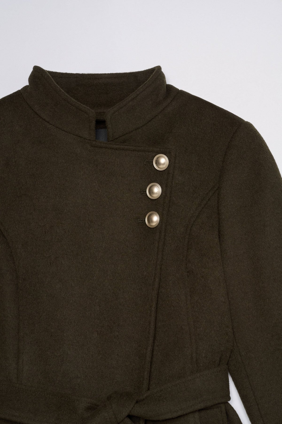 Wollmantel mit Knopfdetail in Dark Green V1 Jacken Salsa Jeans