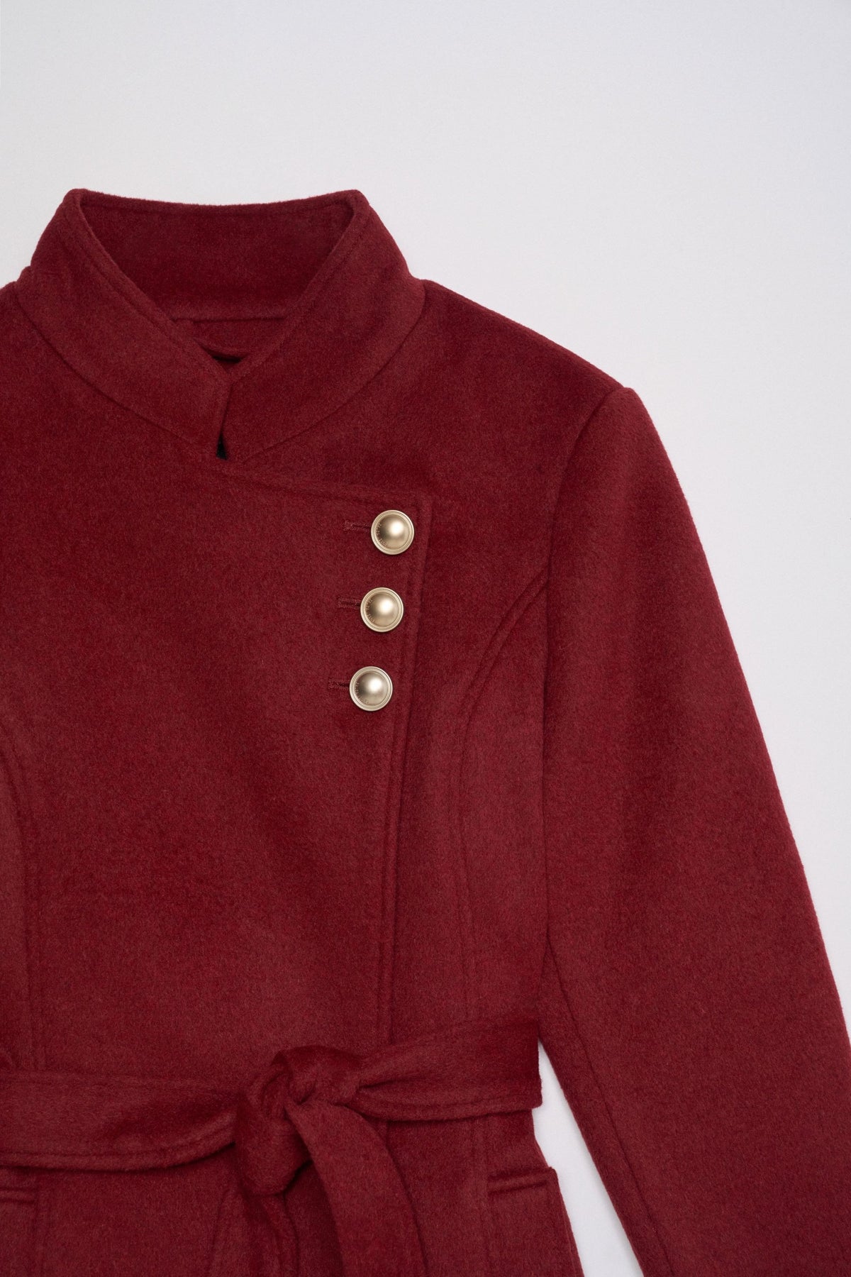Wollmantel mit Knopfdetail in Dark Red V1 Jacken Salsa Jeans