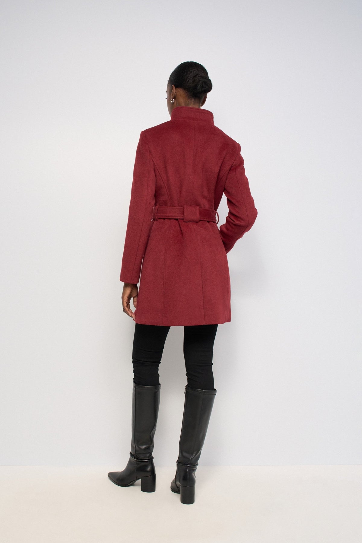 Wollmantel mit Knopfdetail in Dark Red V1 Jacken Salsa Jeans