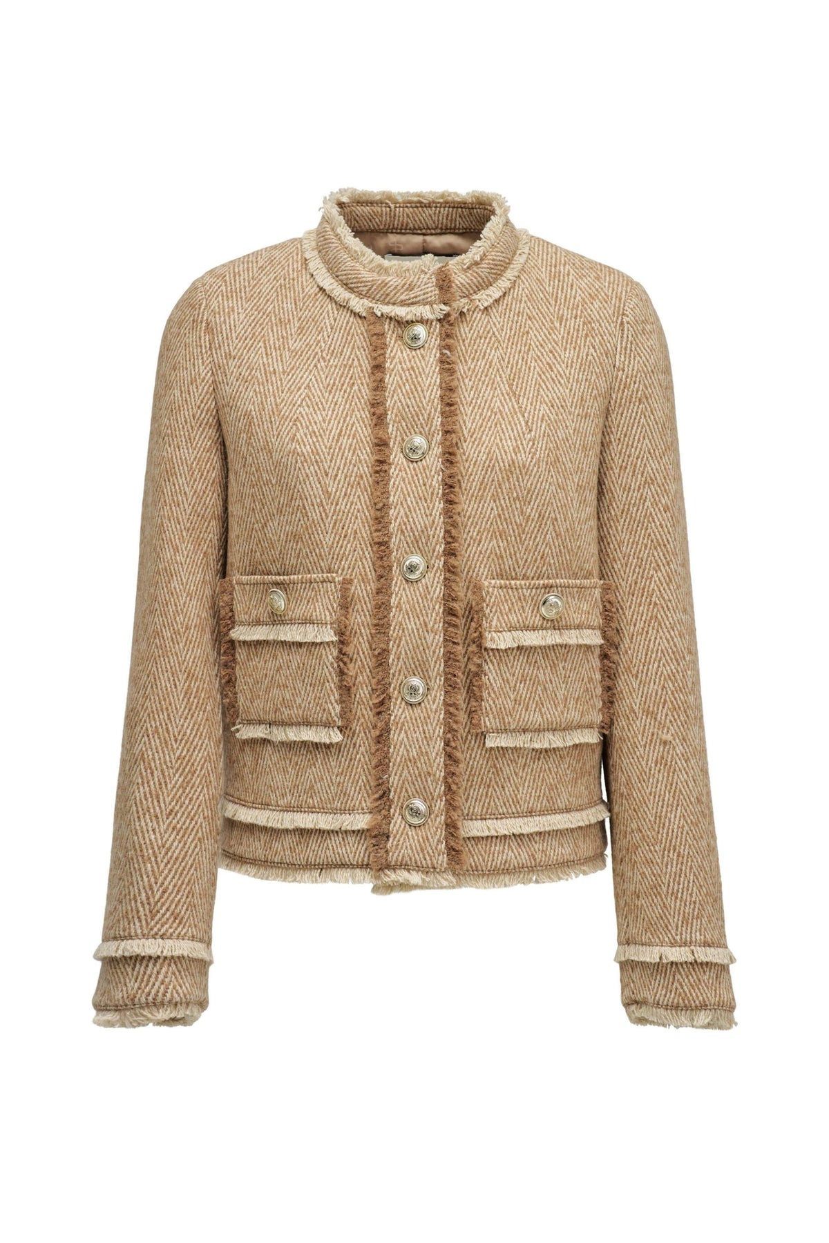 Tweedjacke mit Wollanteil in Medium Brown