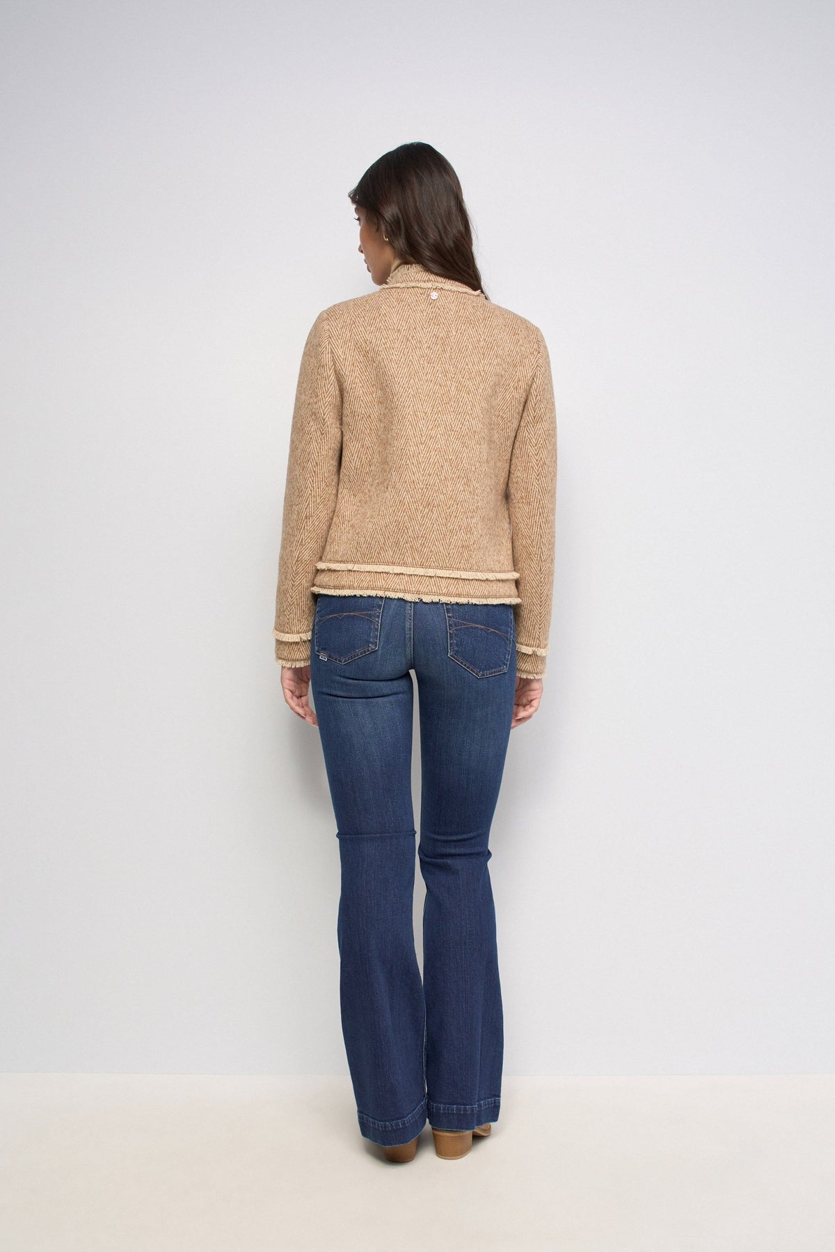 Tweedjacke mit Wollanteil in Medium Brown