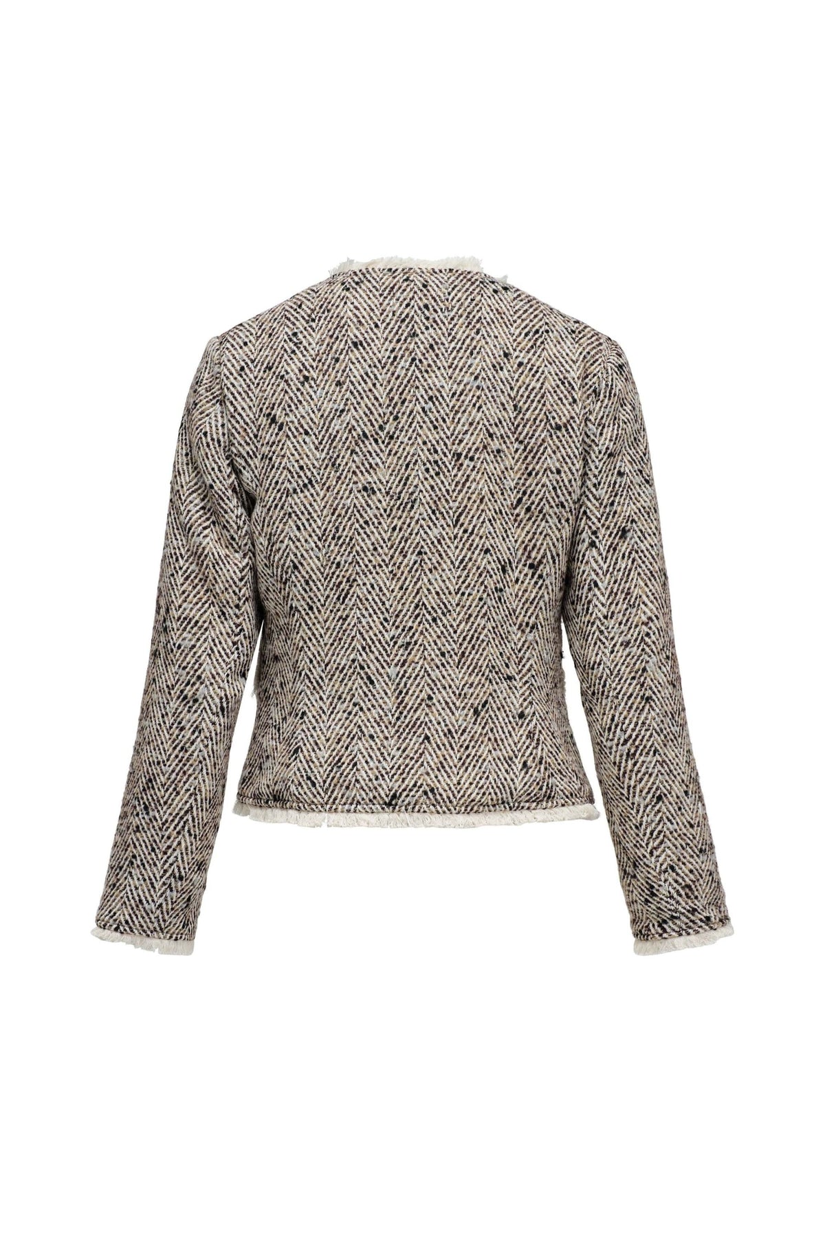 Tweedjacke mit Steppfutter in Light Brown V1
