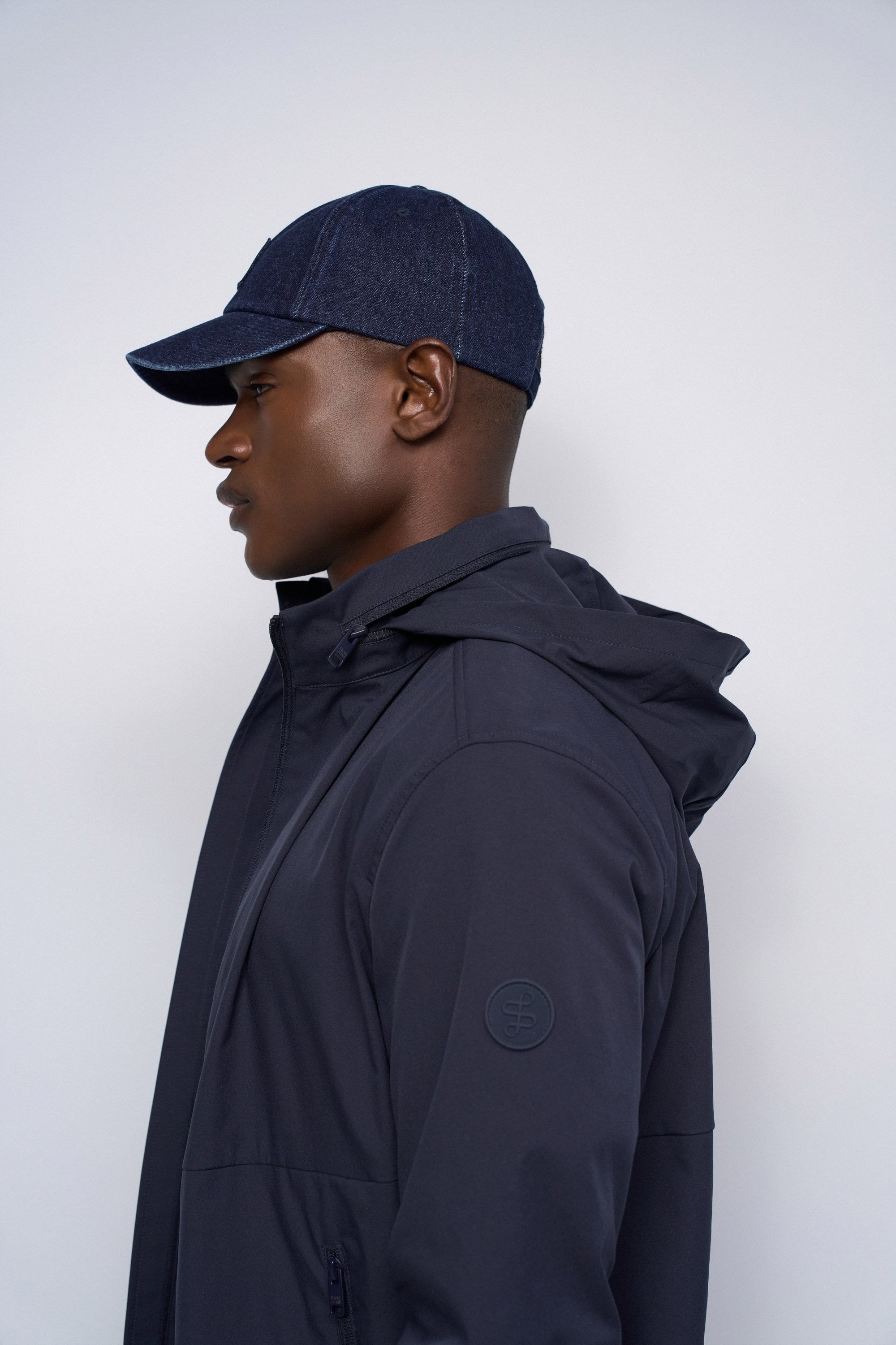 Leichte Overshirt-Jacke mit versteckter Kapuze in Dark Blue Jacken Salsa Jeans
