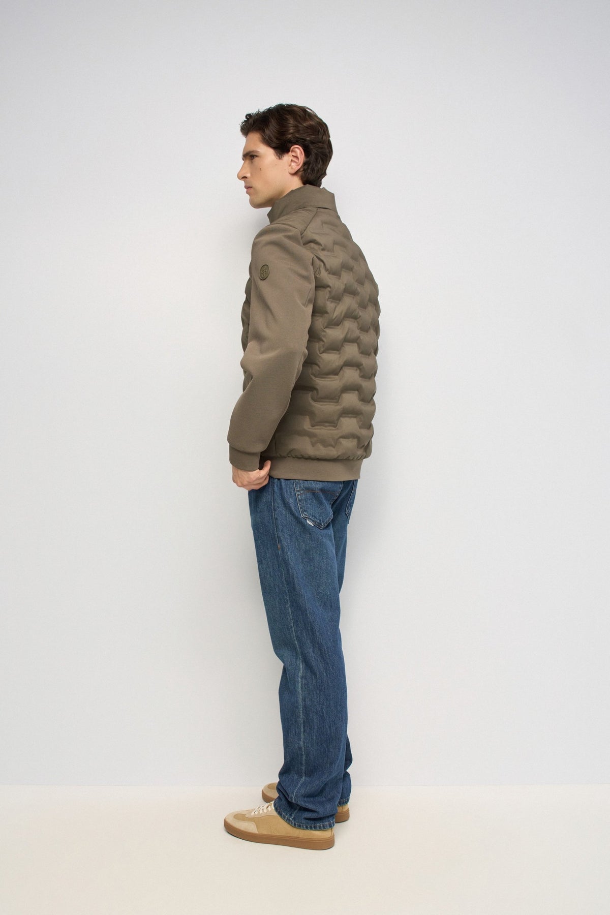 Steppjacke mit Strickärmeln in Medium Green Jacken Salsa Jeans