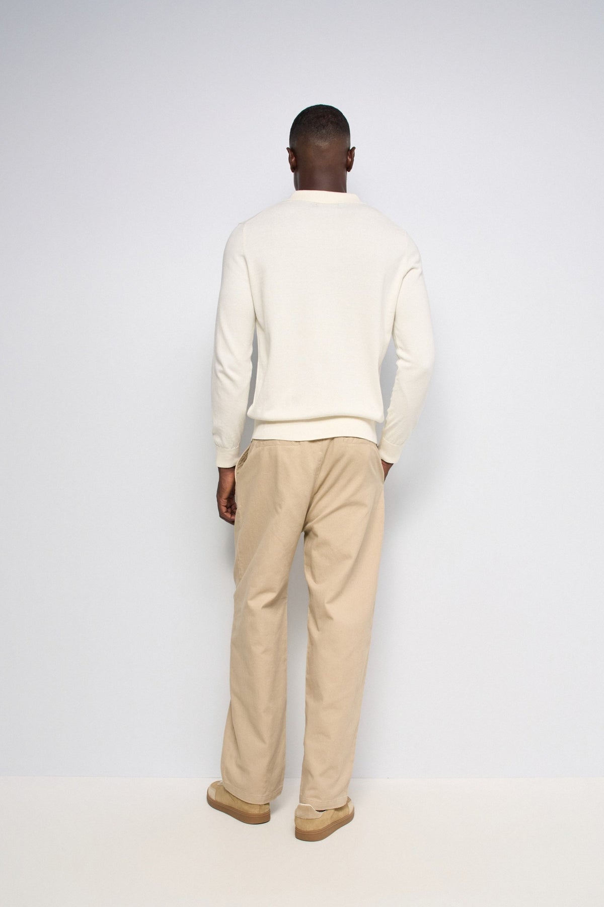 Langarm Strickpolo in Light Pearl V2 Pullover Salsa Jeans