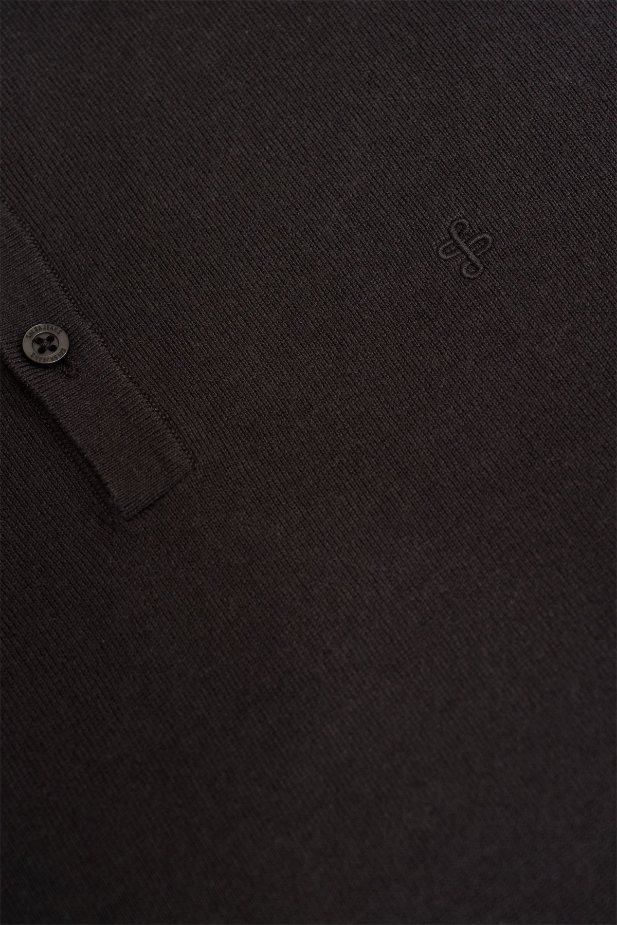 Langarm Strickpolo in Dark Brown