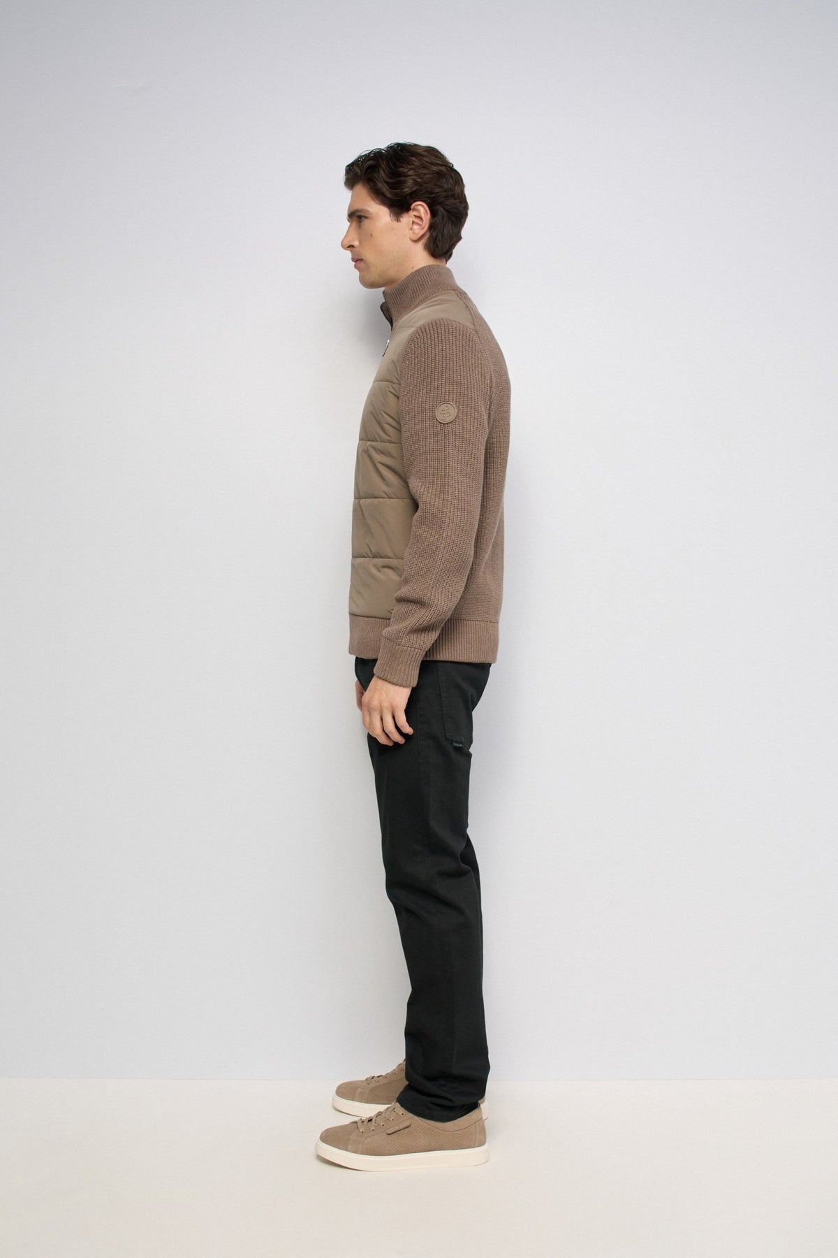 Strickjacke mit Steppdetails in Medium Beige Jacken Salsa Jeans