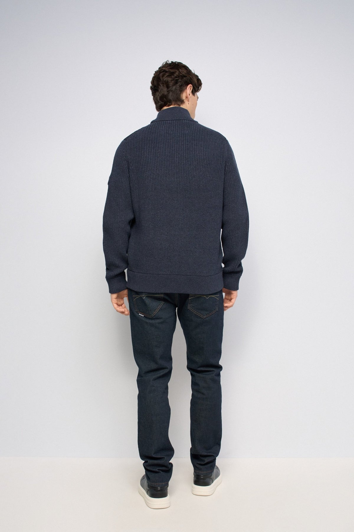 Strickjacke mit Steppdetails in Dark Blue