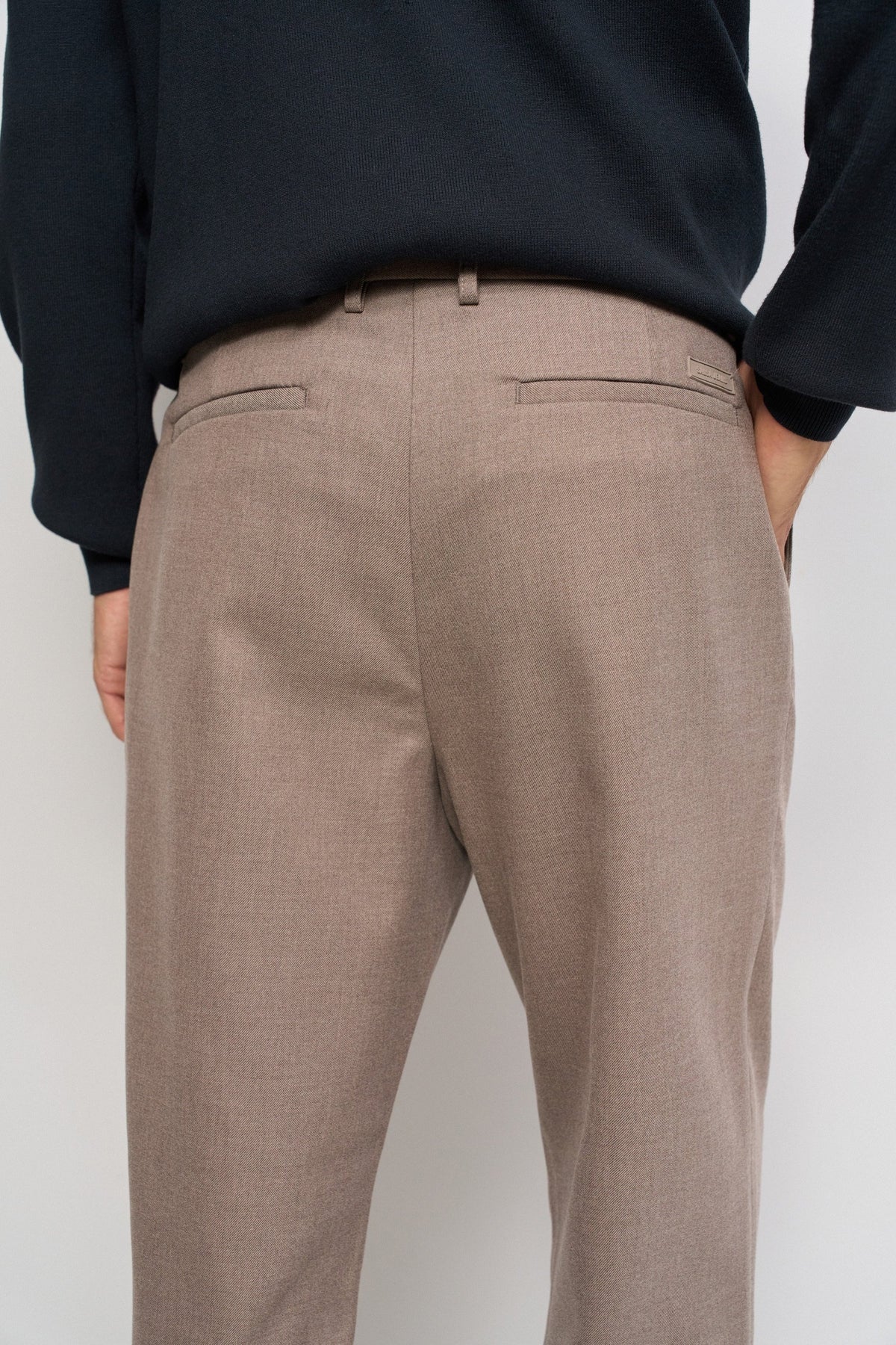 Weite Chinohose in Wolloptik in Medium Beige V1 Hosen Salsa Jeans