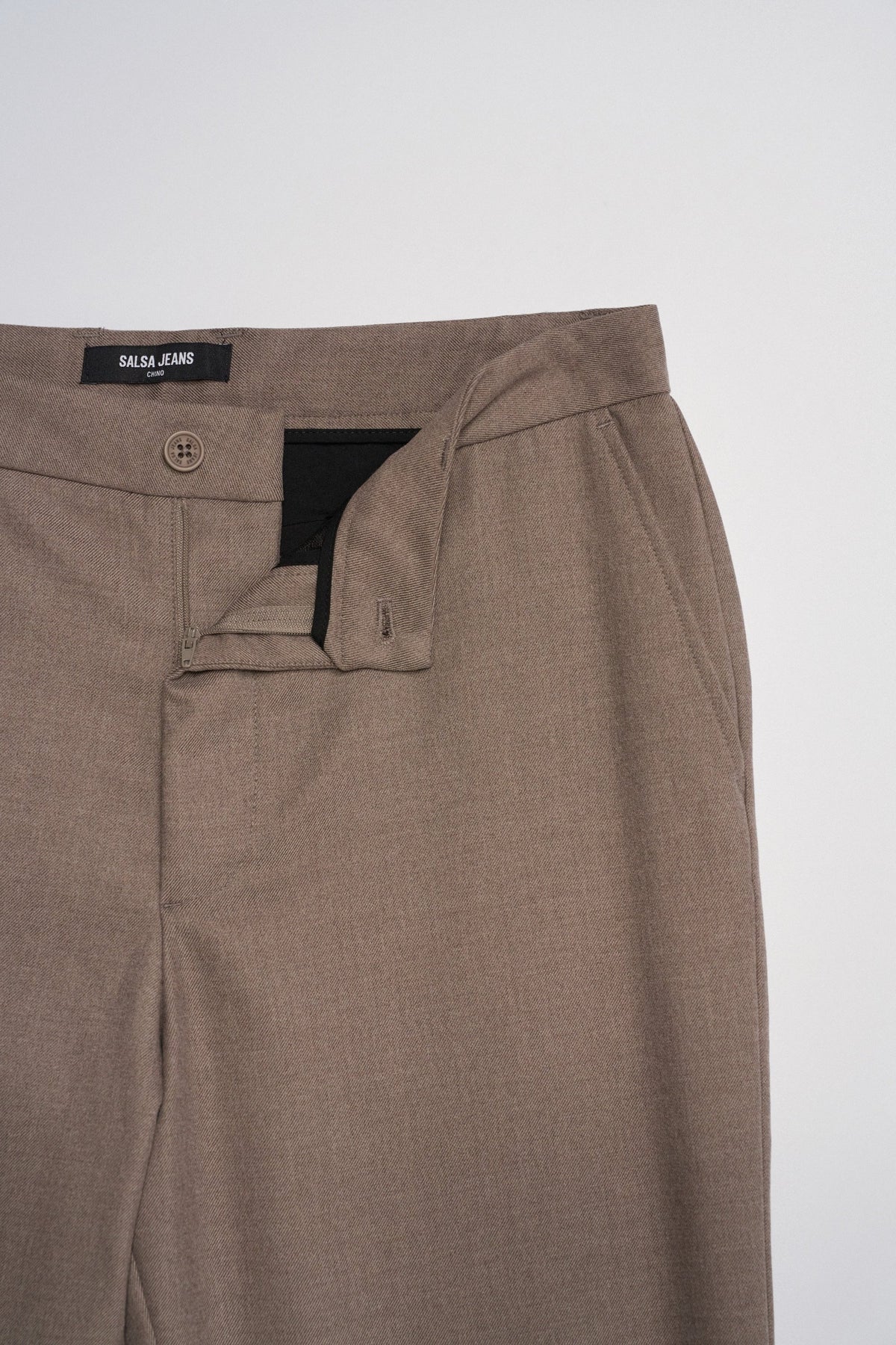 Weite Chinohose in Wolloptik in Medium Beige V1 Hosen Salsa Jeans