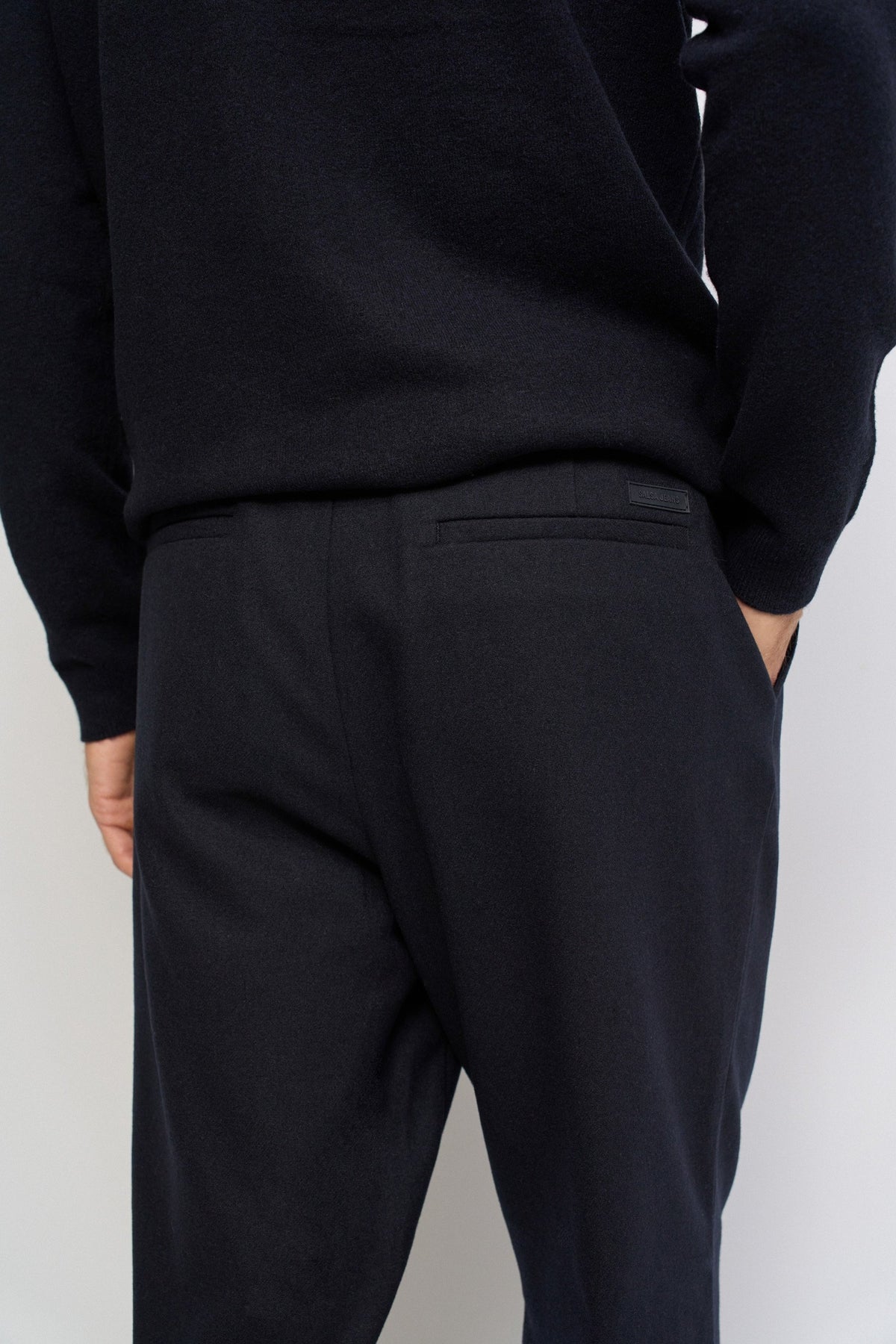 Weite Chinohose in Wolloptik in Dark Blue Hosen Salsa Jeans