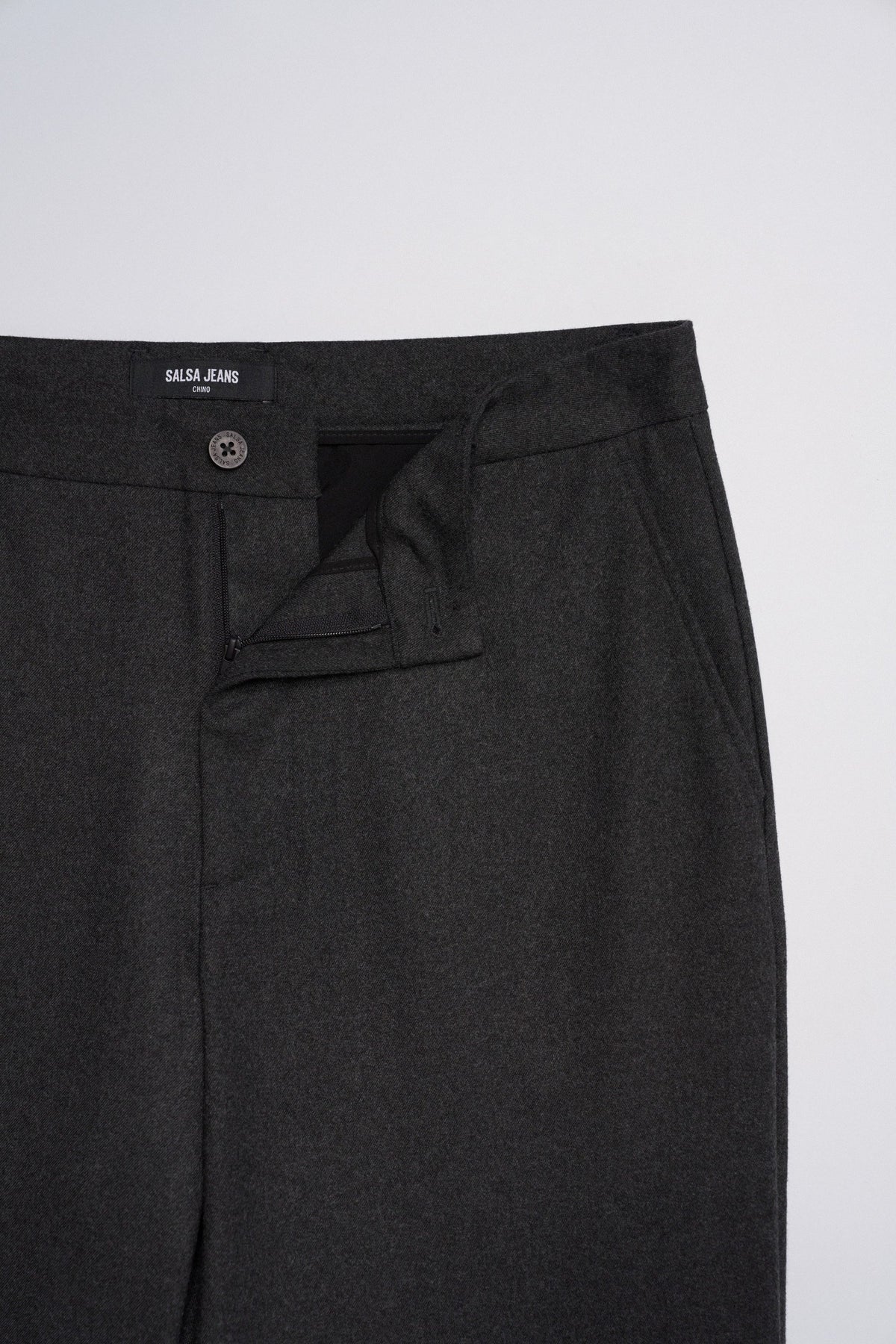 Wollmix Chino Regular Fit in Dark Grey Hosen Salsa Jeans