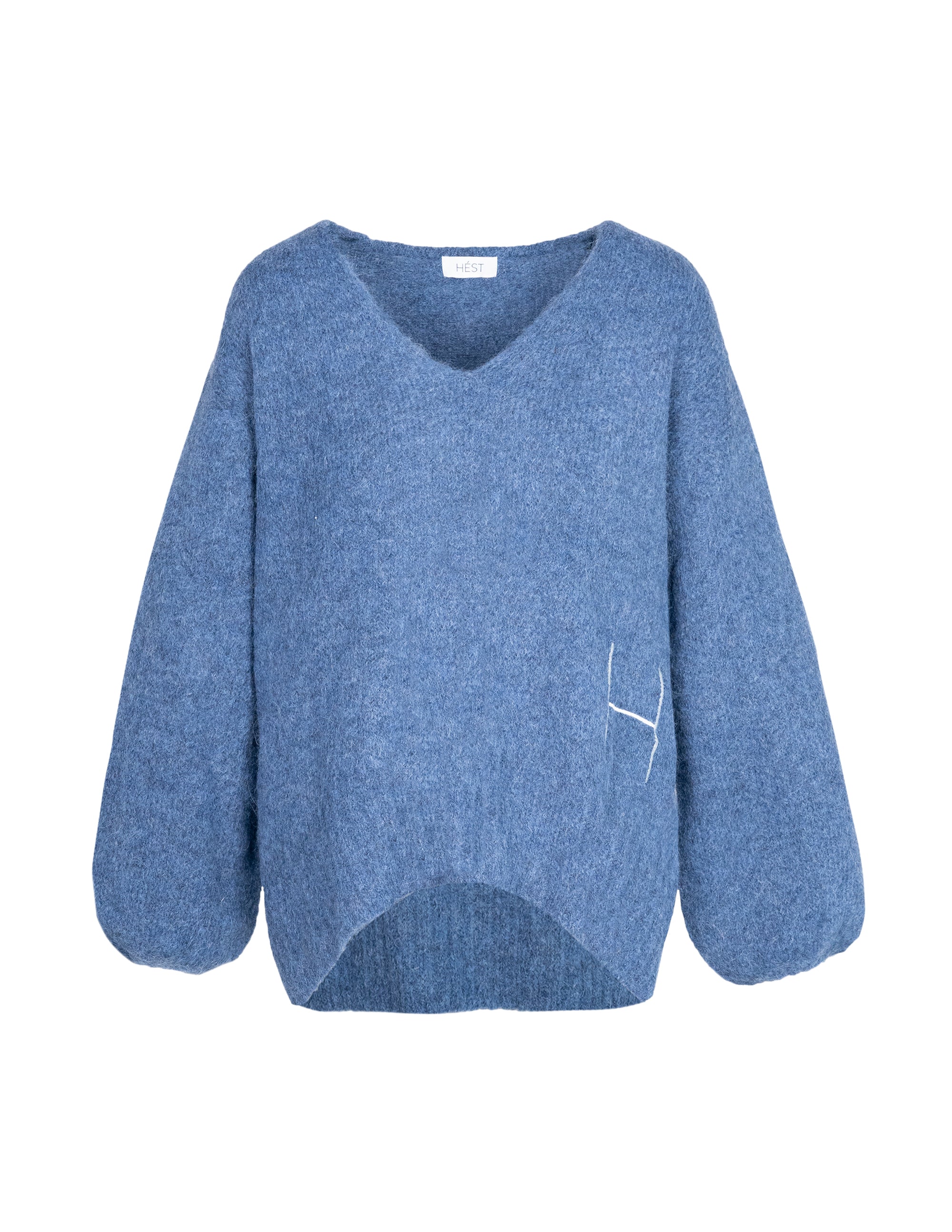 SOFIE V-neck Sweater in Blue Pullover Hést   