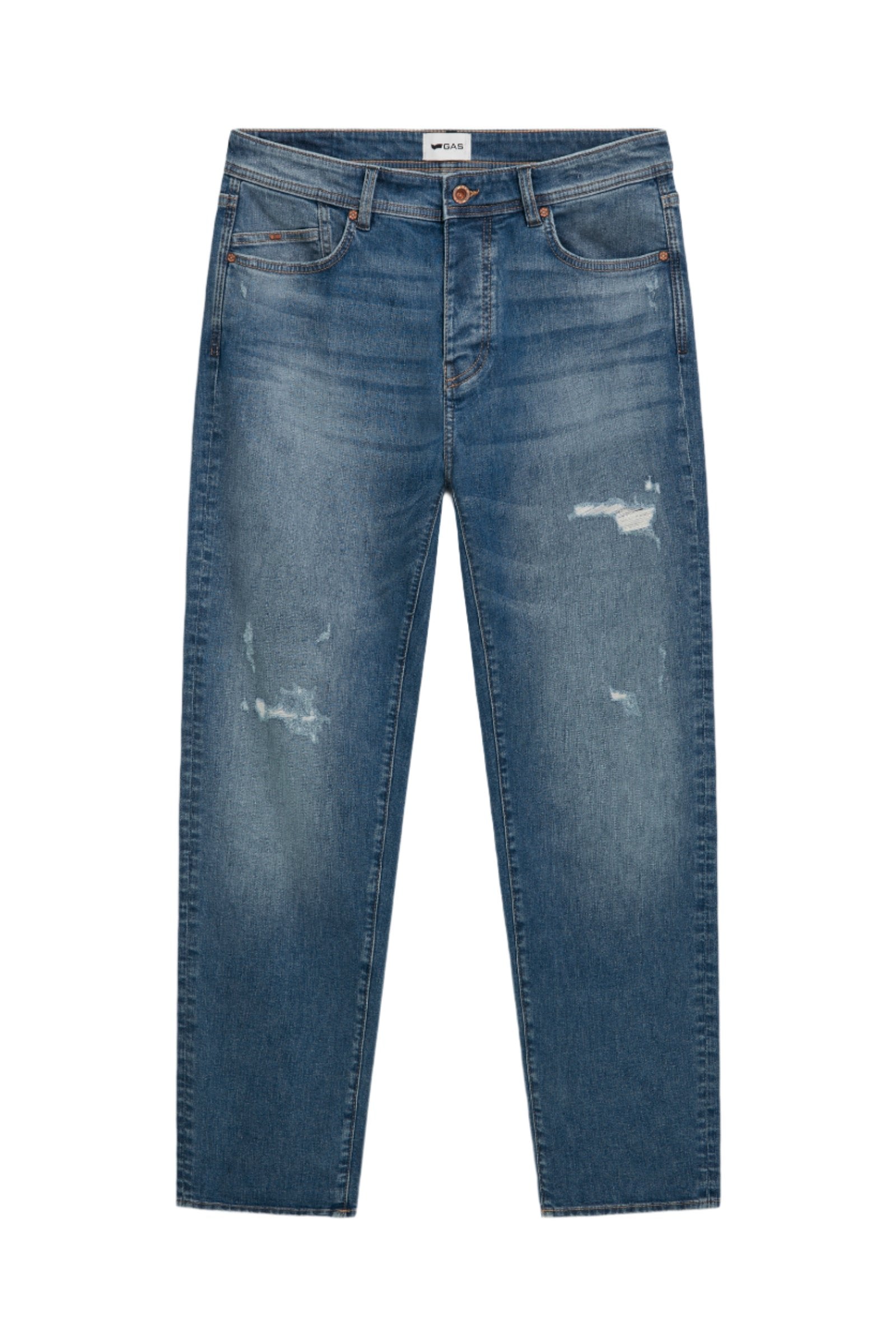 Kevin Carrot in Med Blue Repair Jeans GAS   