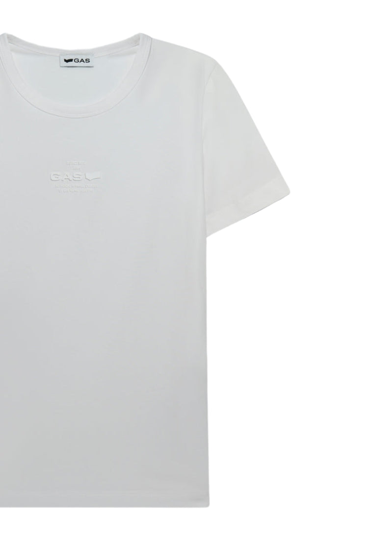 Hanike M/C"Gas Logo" in White T-Shirts GAS   