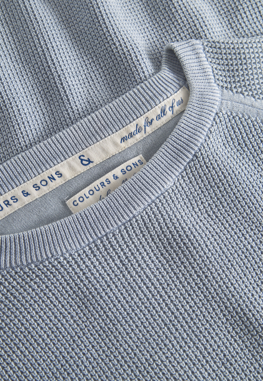 Roundneck-Washed in Sky Pullover Colours and Sons   