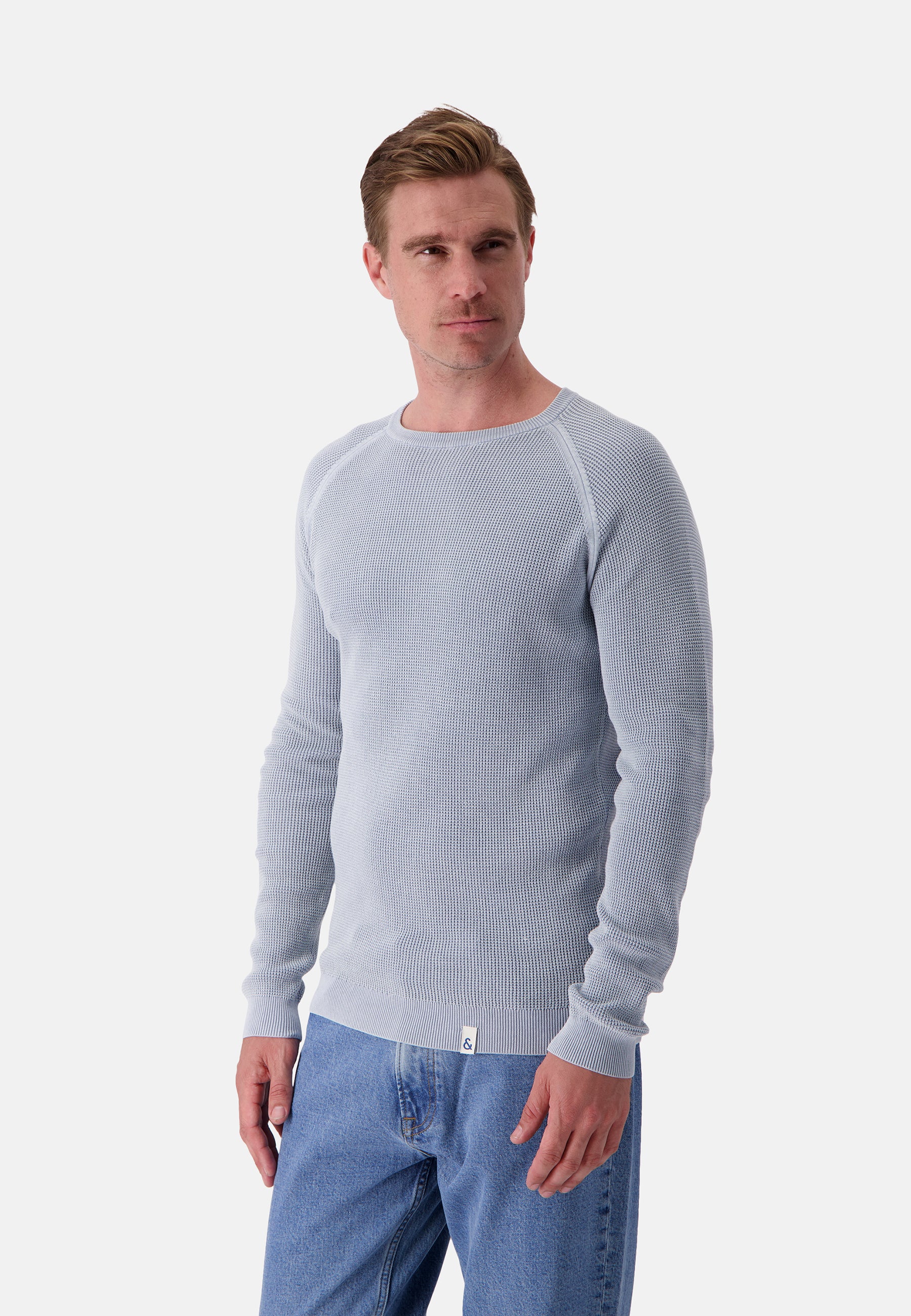 Roundneck-Washed in Sky Pullover Colours and Sons   