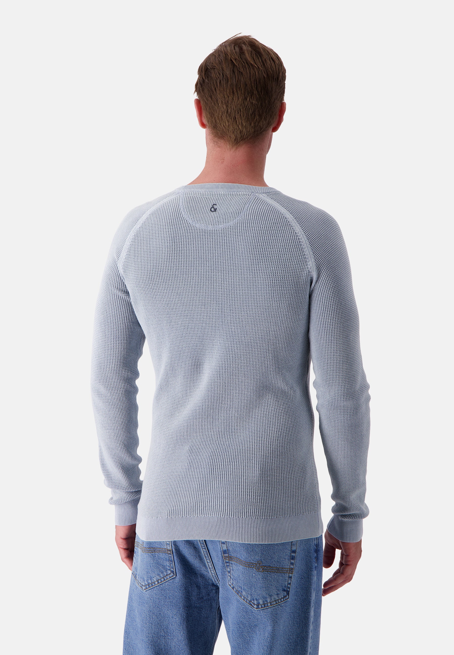 Roundneck-Washed in Sky Pullover Colours and Sons   