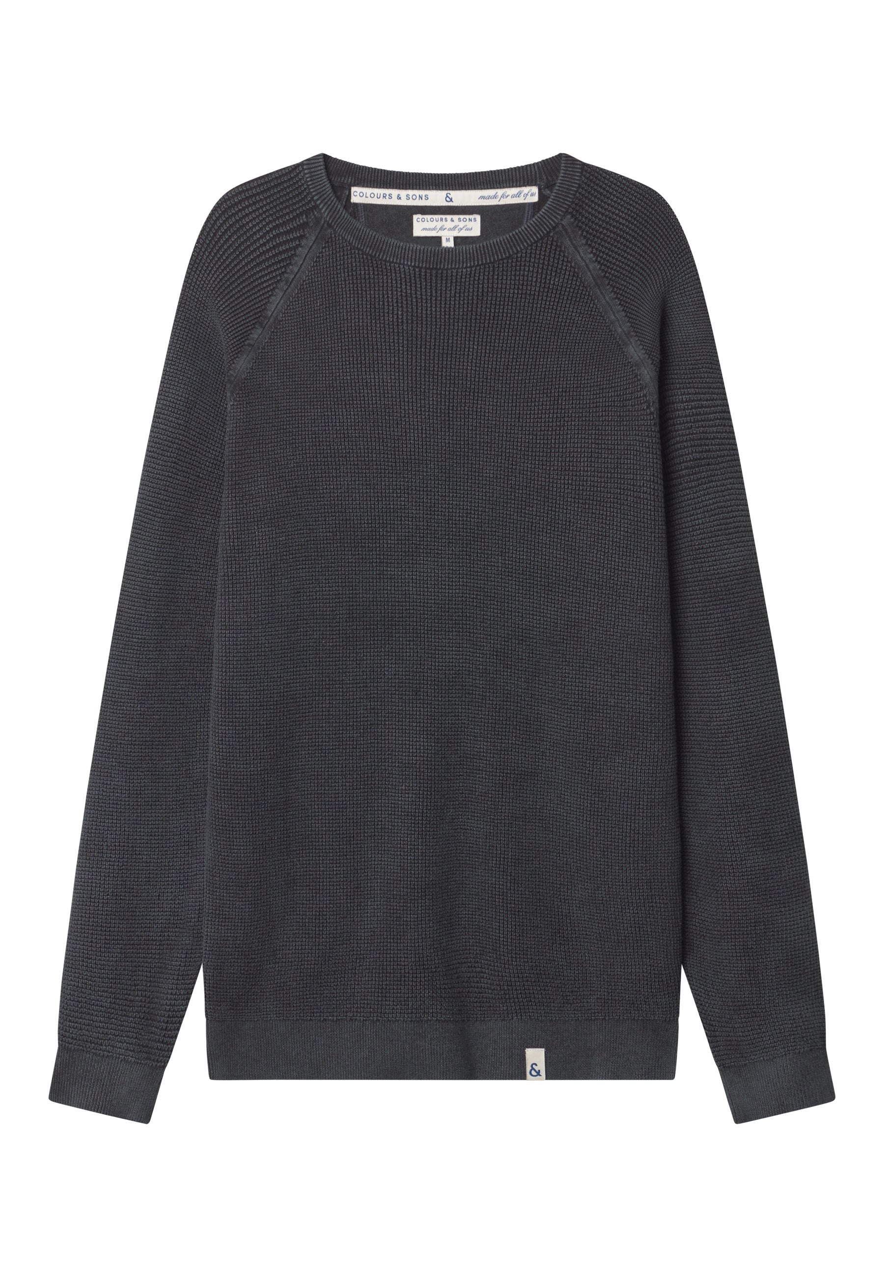 Roundneck Washed in Anthracite Pullover Colours and Sons   