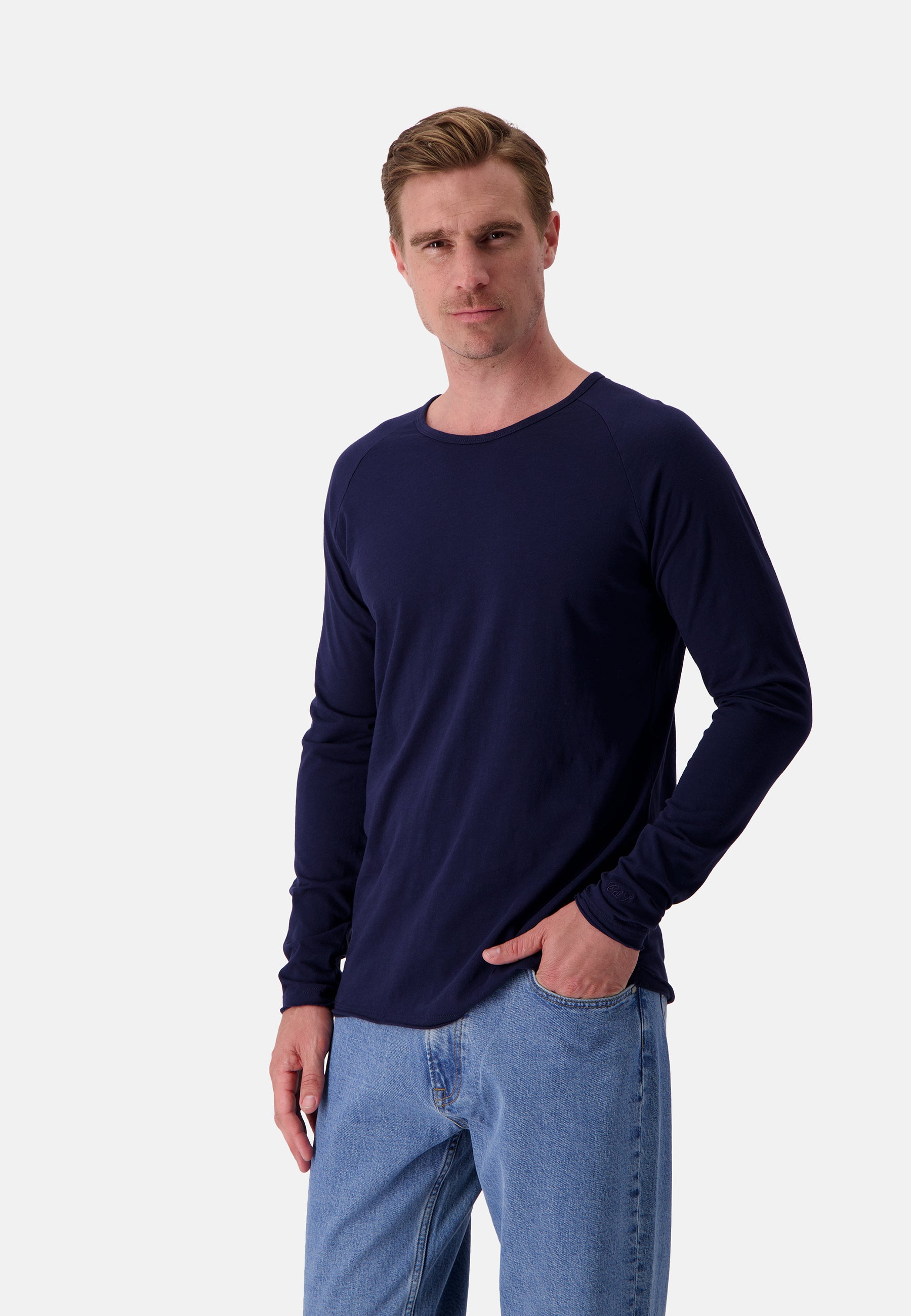 Longsleeve - Slub in Navy Hemden Colours and Sons   