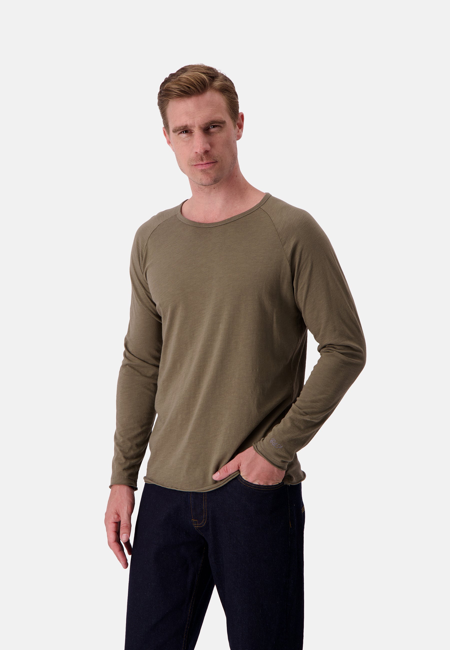 Longsleeve - Slub in Olive Hemden Colours and Sons   