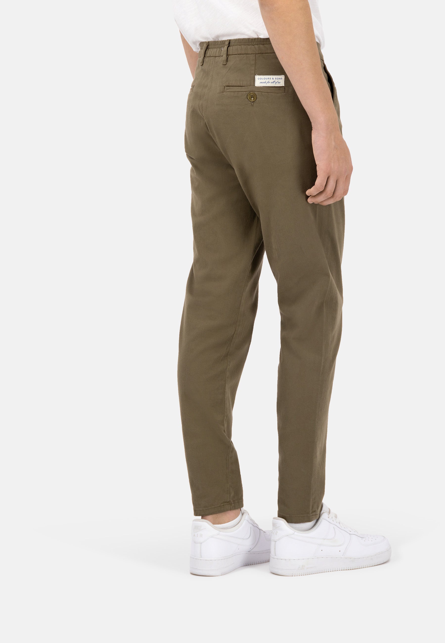 Pants-Cropped Chino in Olive Hosen Colours and Sons   