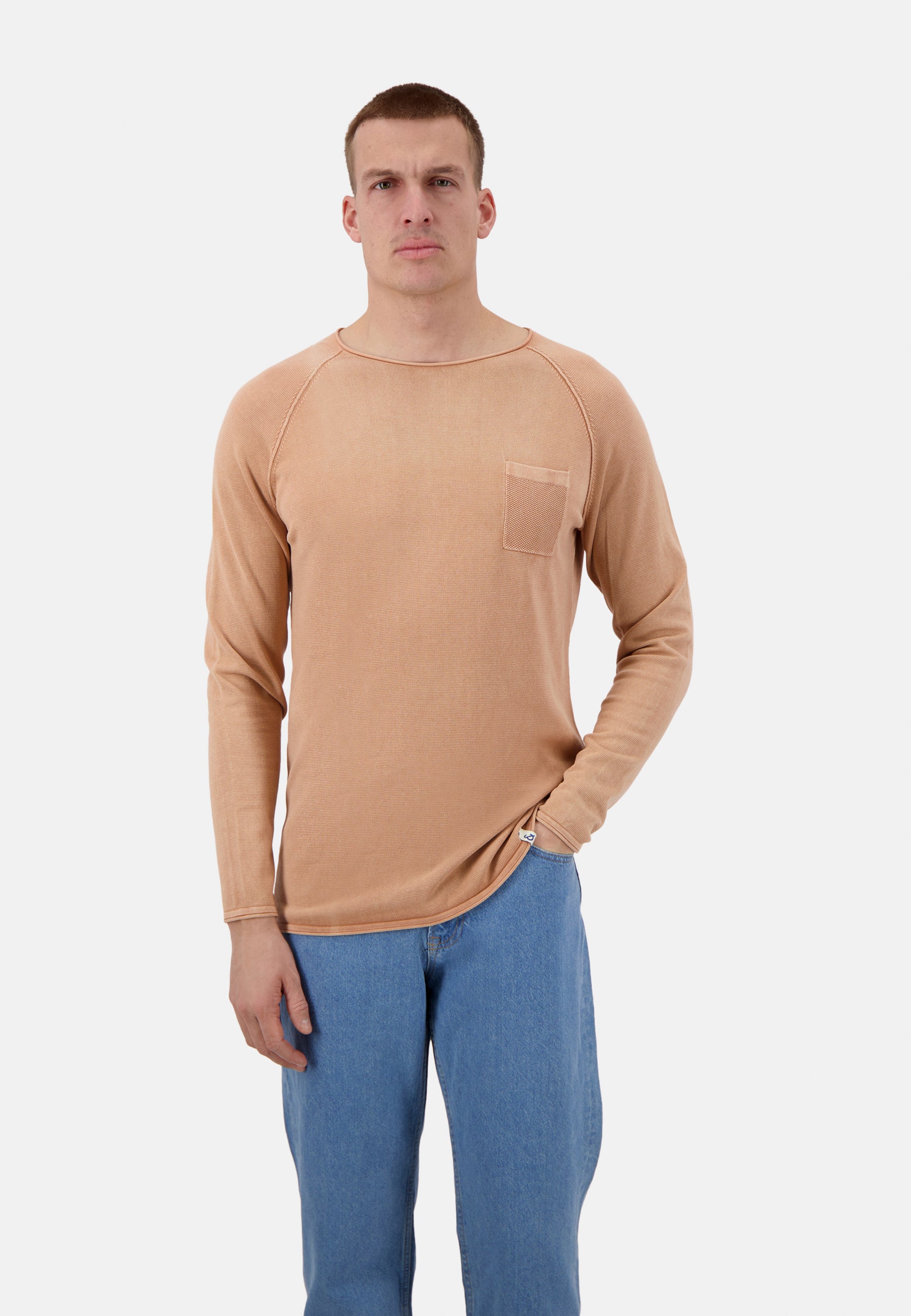 Roundneck - Garment Dyed in Peach Pullover Colours and Sons   