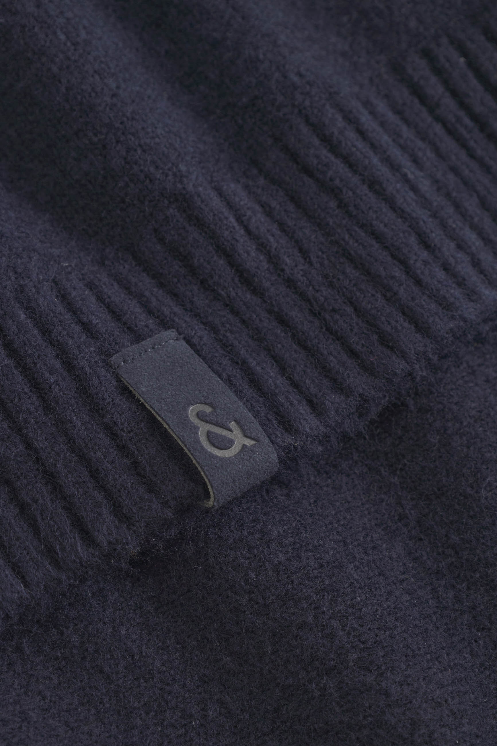 Mock-Zip Woolen Touch in Navy Pullover Colours and Sons   