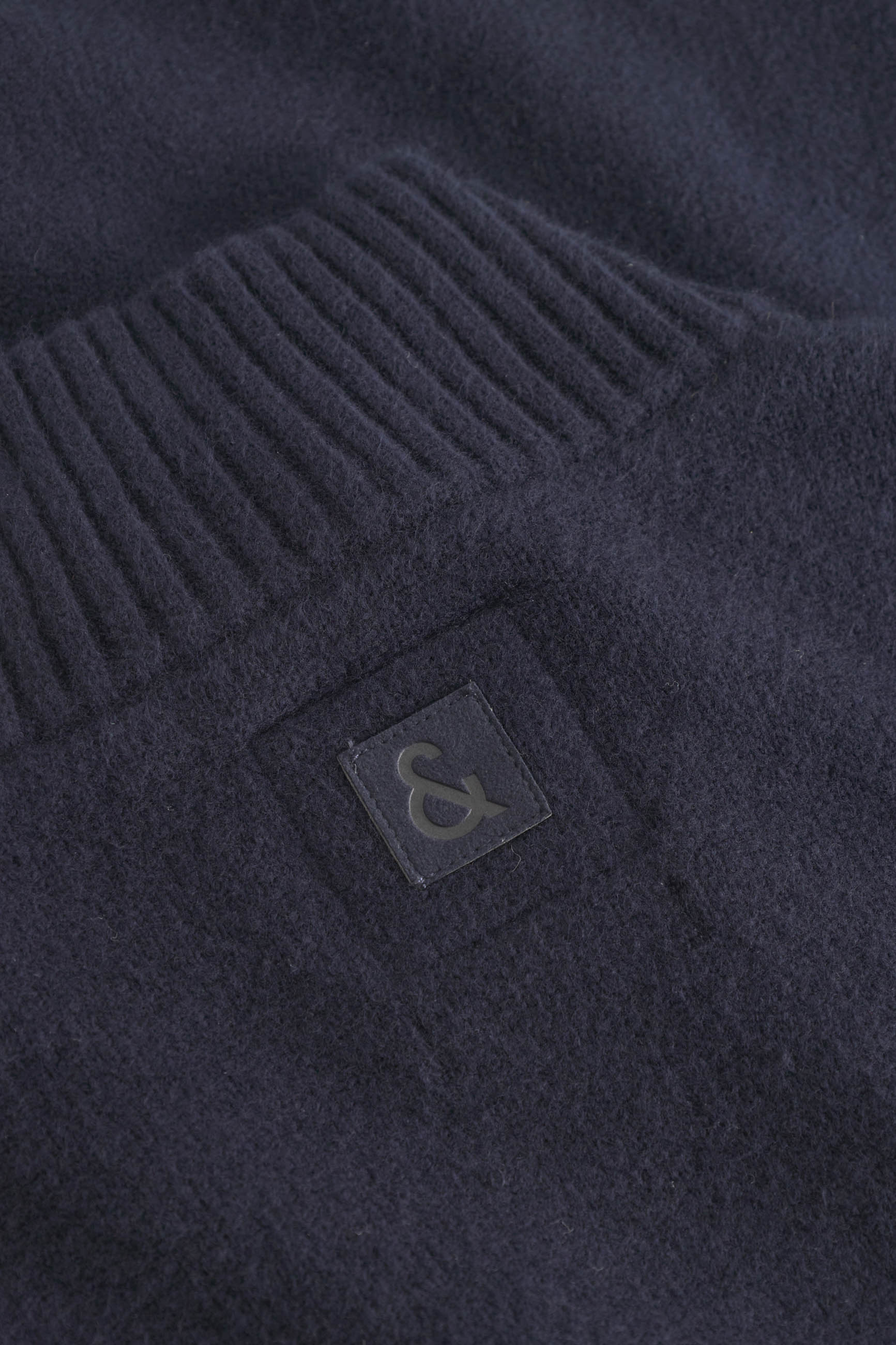 Mock-Zip Woolen Touch in Navy Pullover Colours and Sons   